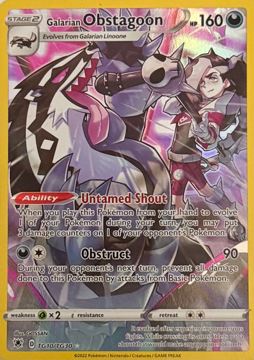 Pokemon Tcg Galarian Obstagoon TG10/TG30