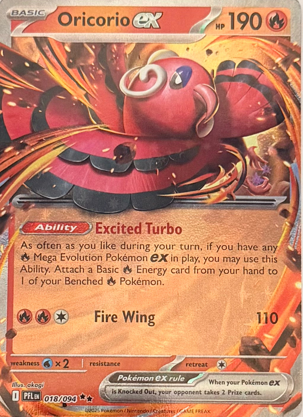 Pokemon Tcg Oricorio Ex 018/094