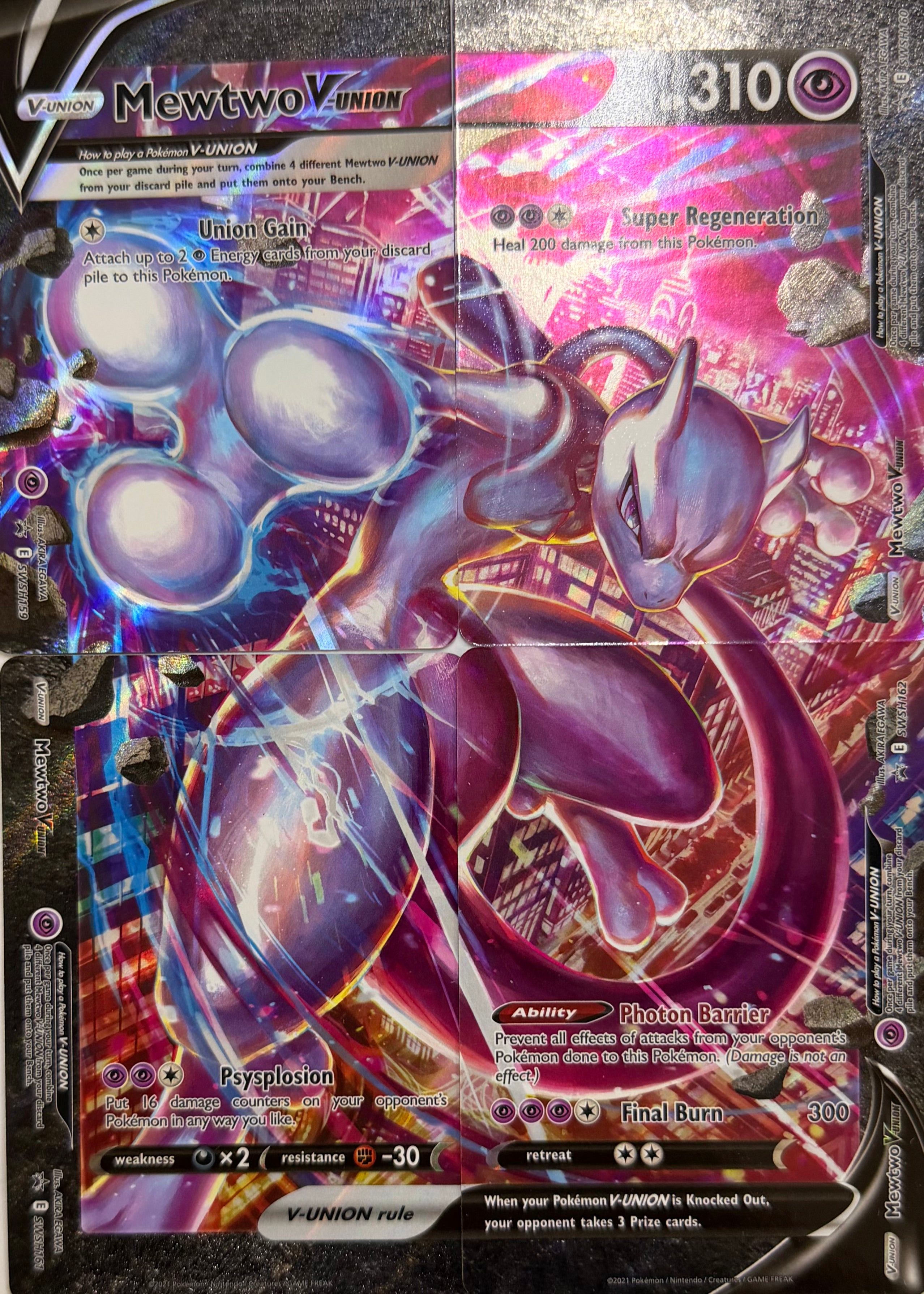 Pokemon Tcg Mewtwo V-Union Set Of 4 Cards Promo