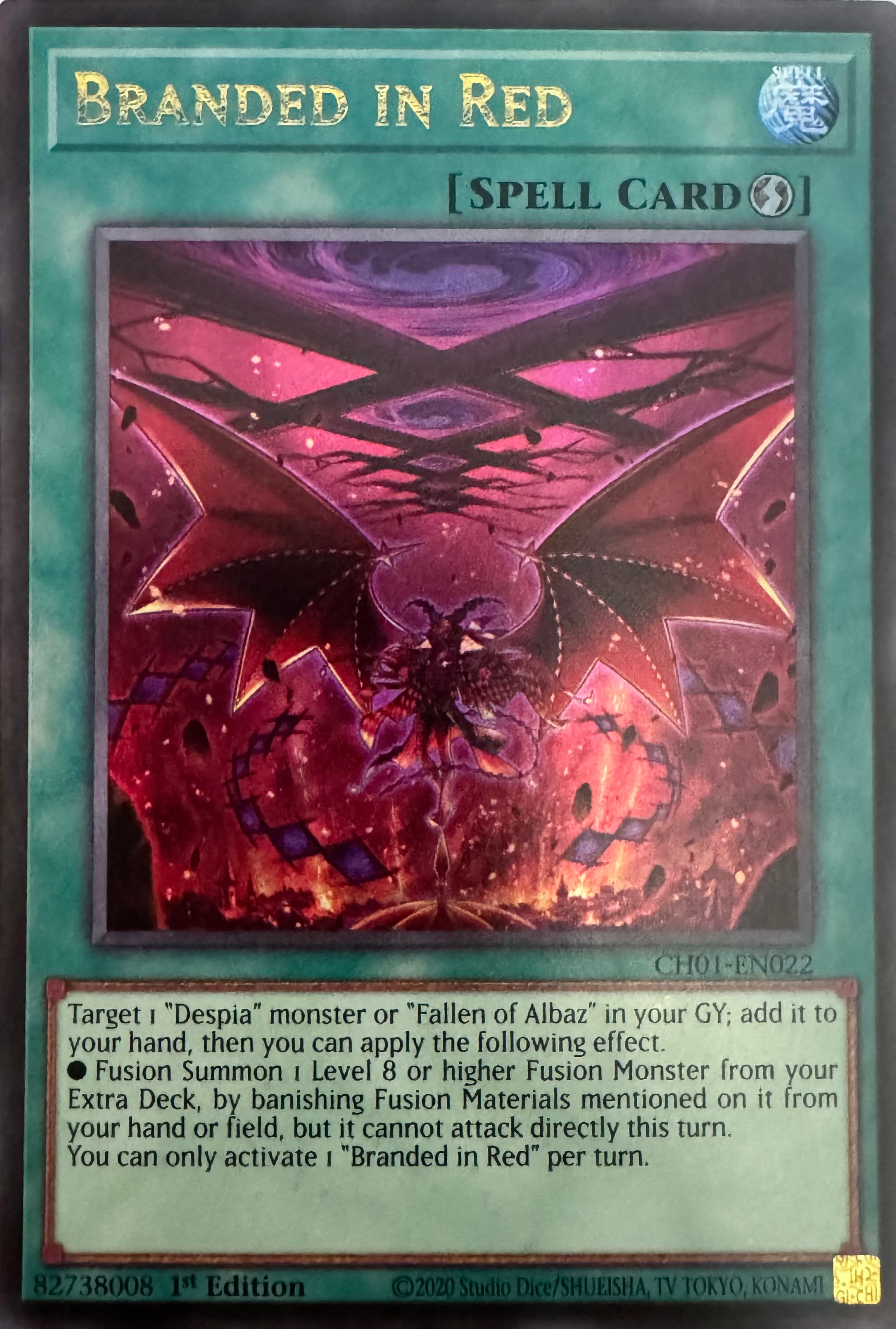 Yugioh! Branded In Red Ch01-en022 1st Edition Ultra