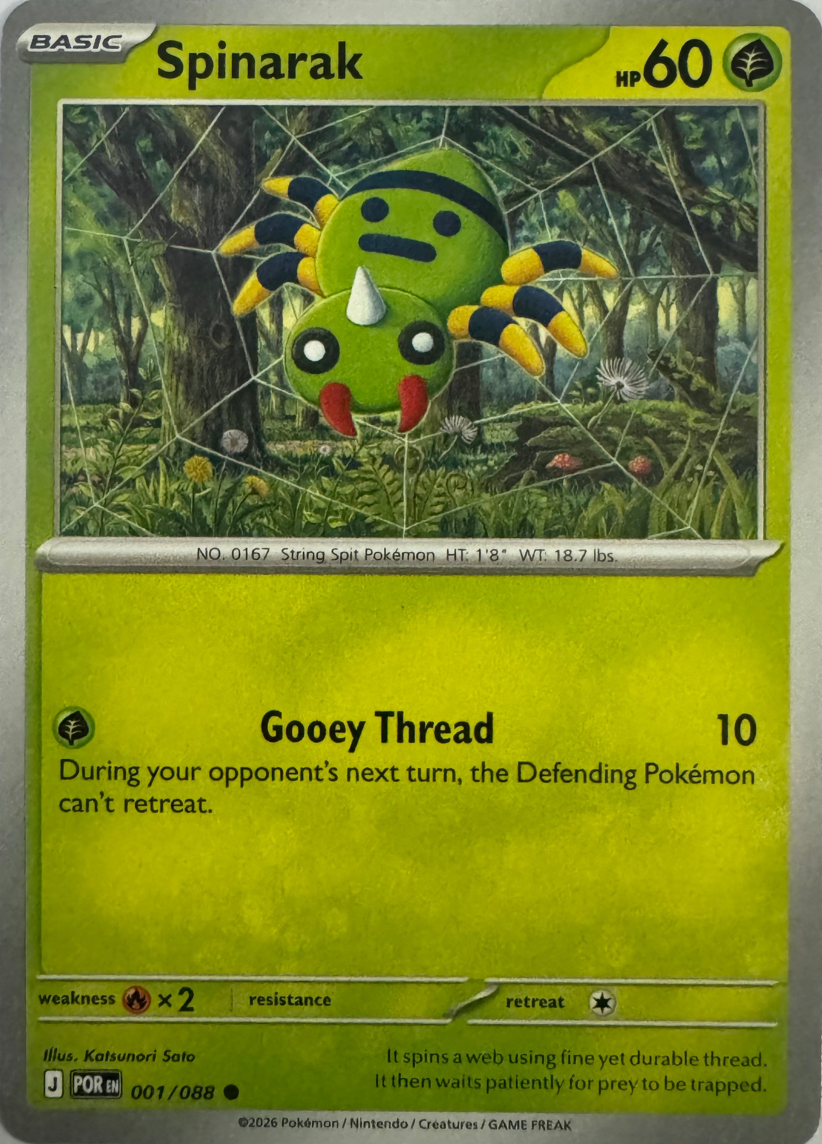 Pokemon Tcg Spinarak 001/088