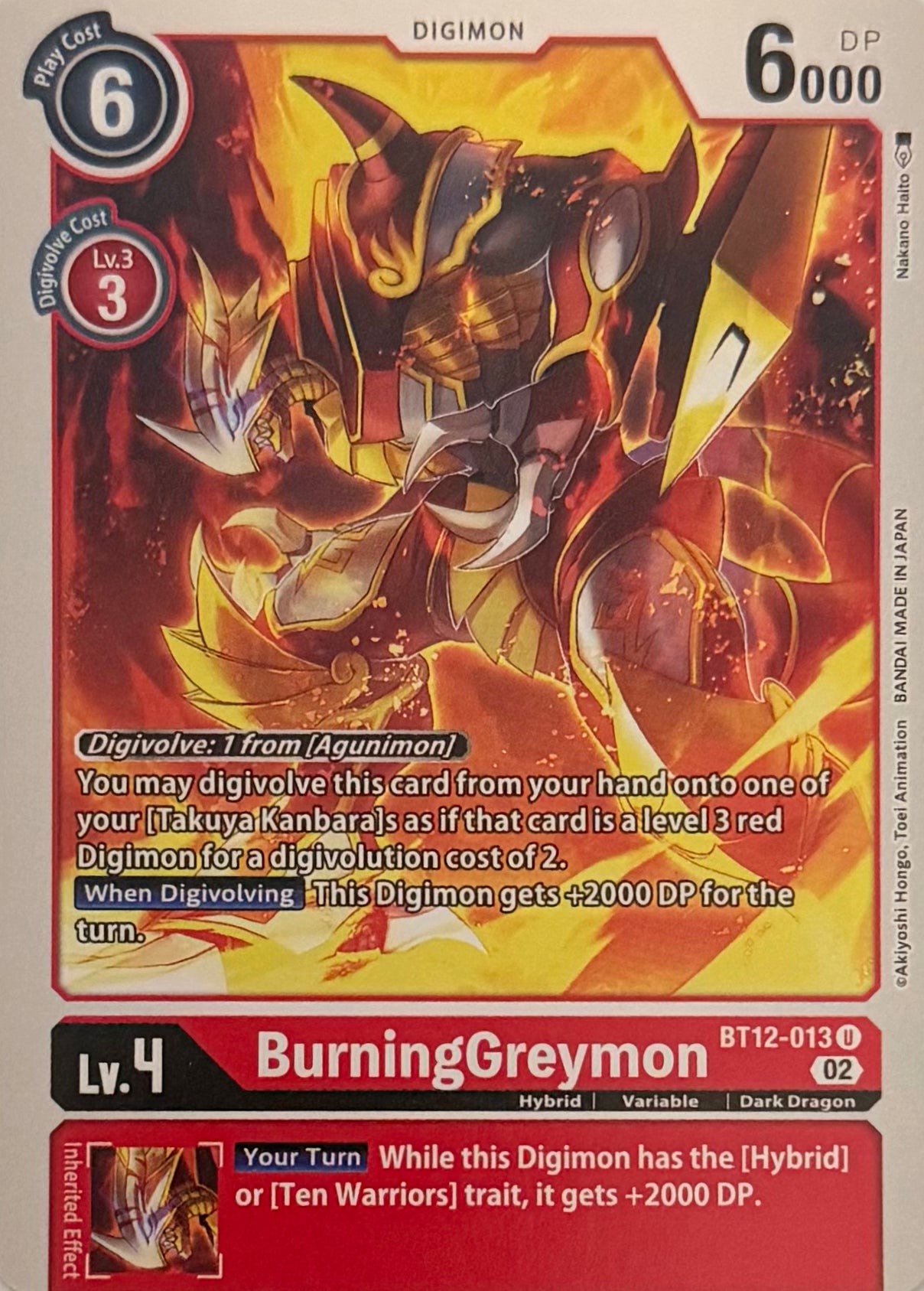 Digimon Tcg BurningGreymon BT12-013