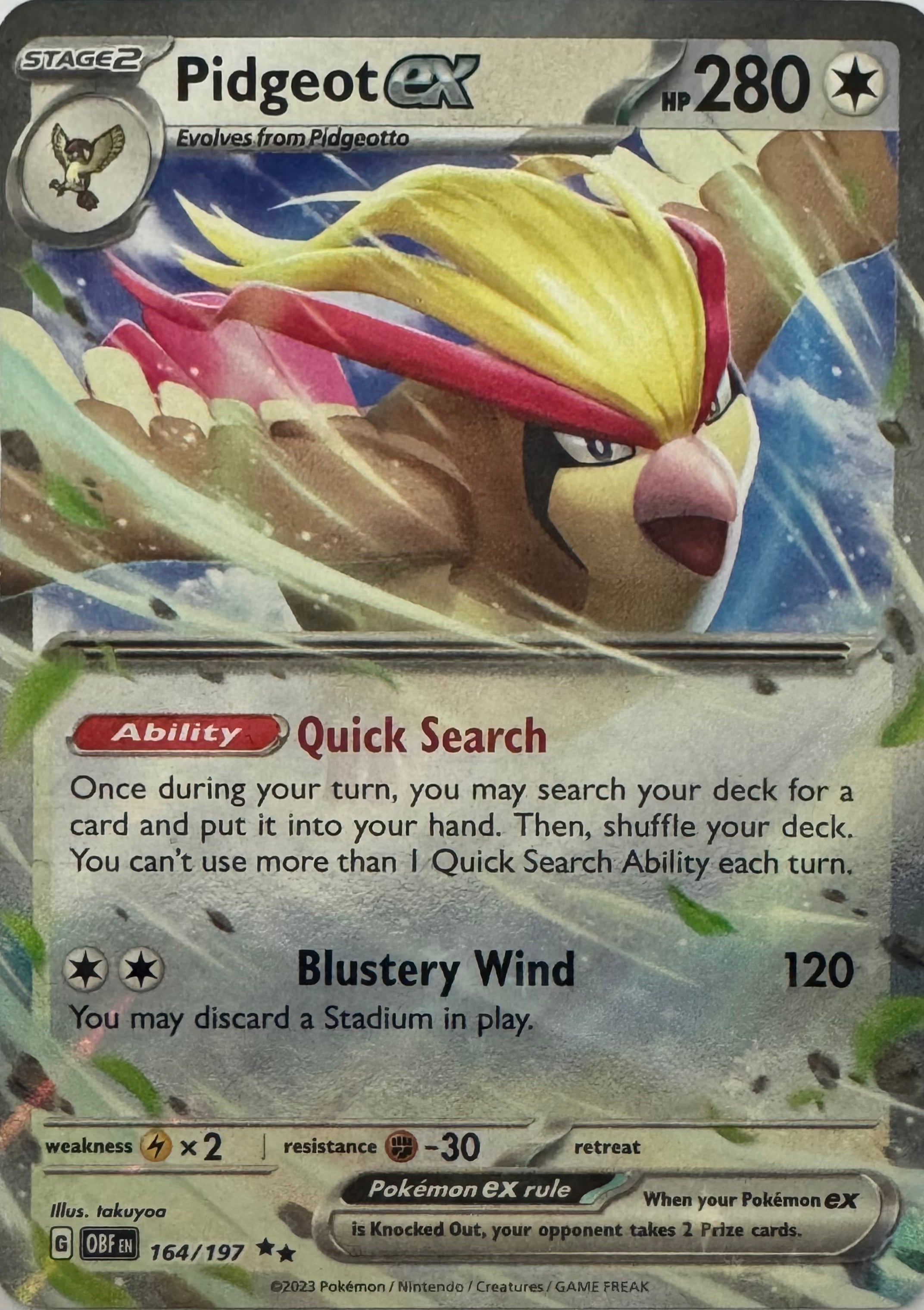 Pokemon Tcg Pidgeot Ex 164/197