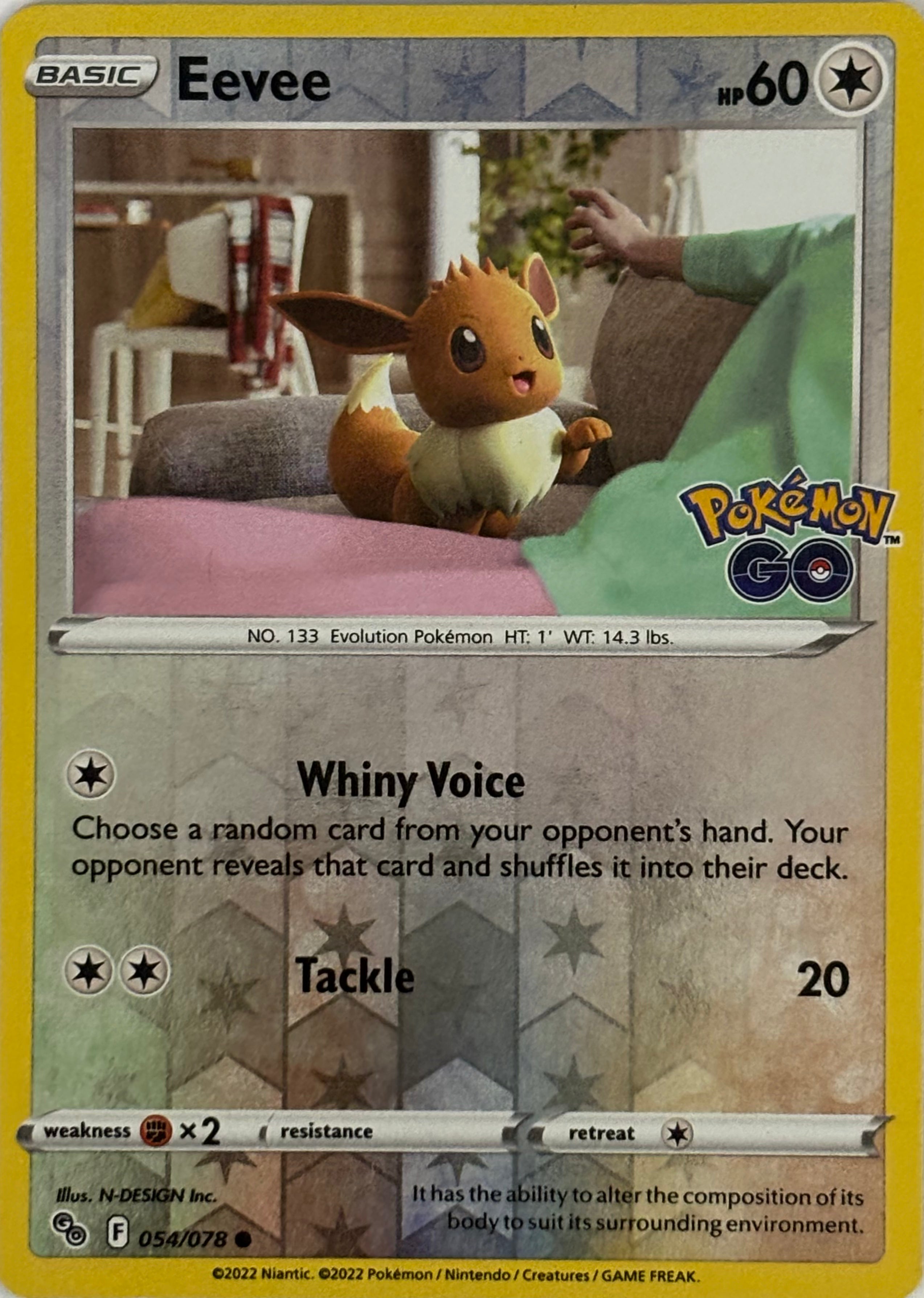 Pokemon Tcg Eevee 054/078 Reverse PGO