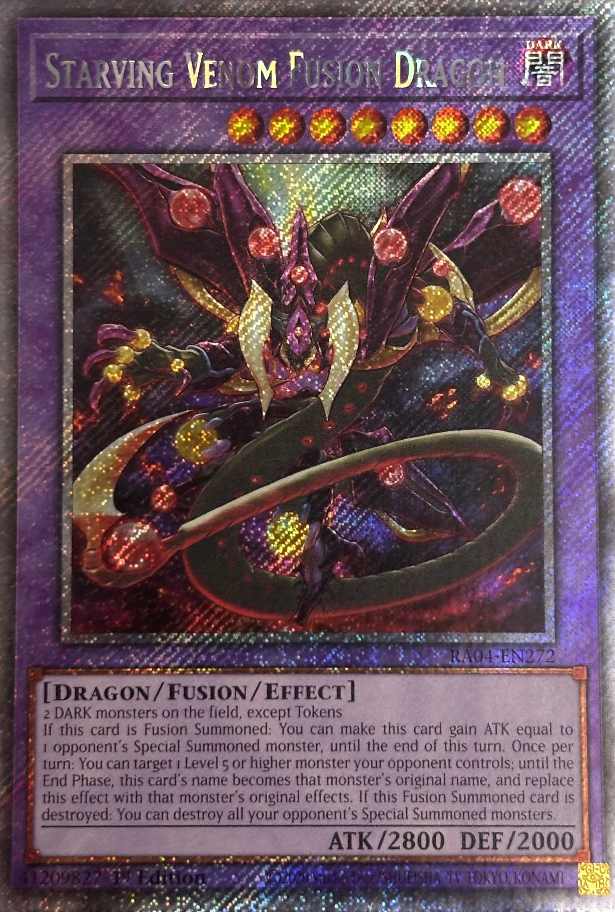 Yugioh! Tcg Starving Venom Fusion Dragon RA04-EN272 Platinum