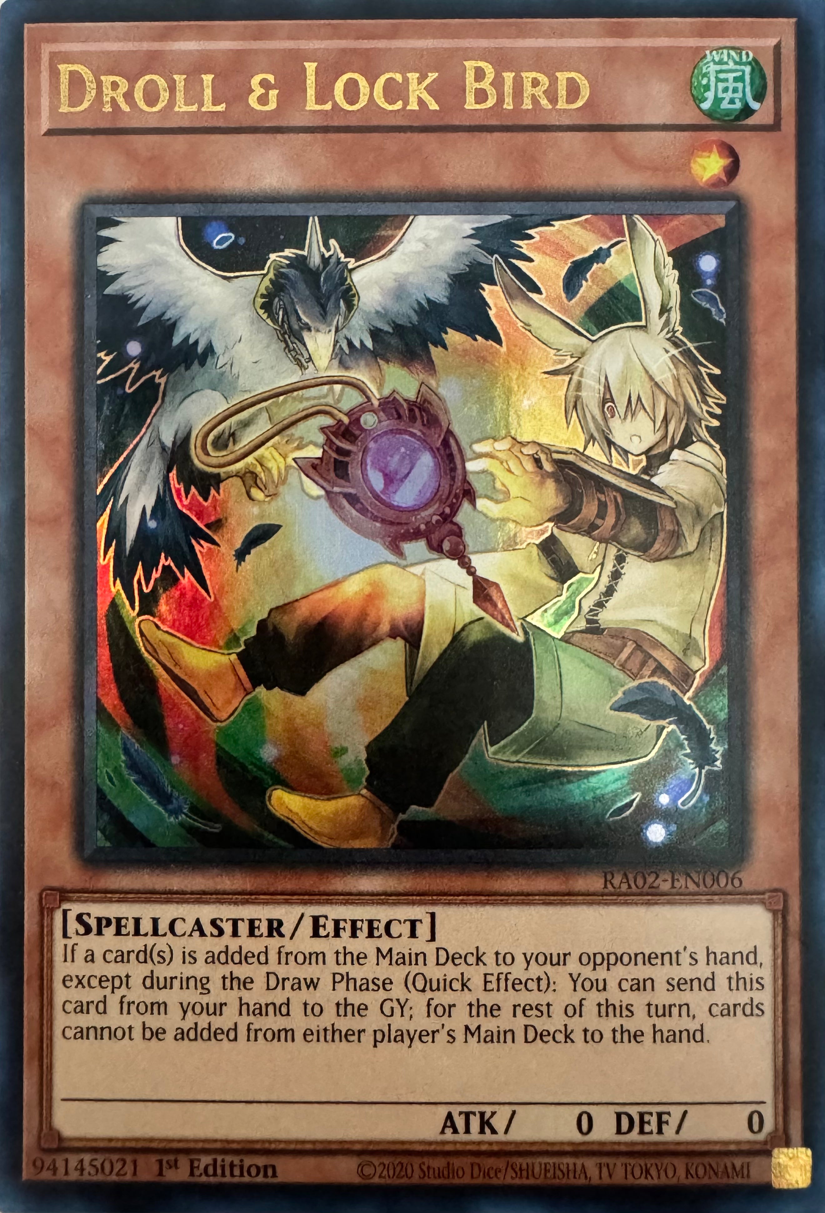 Yugioh! Droll & Lock Bird Ra02-en006 1st Edition Ultra (Arternate Art)
