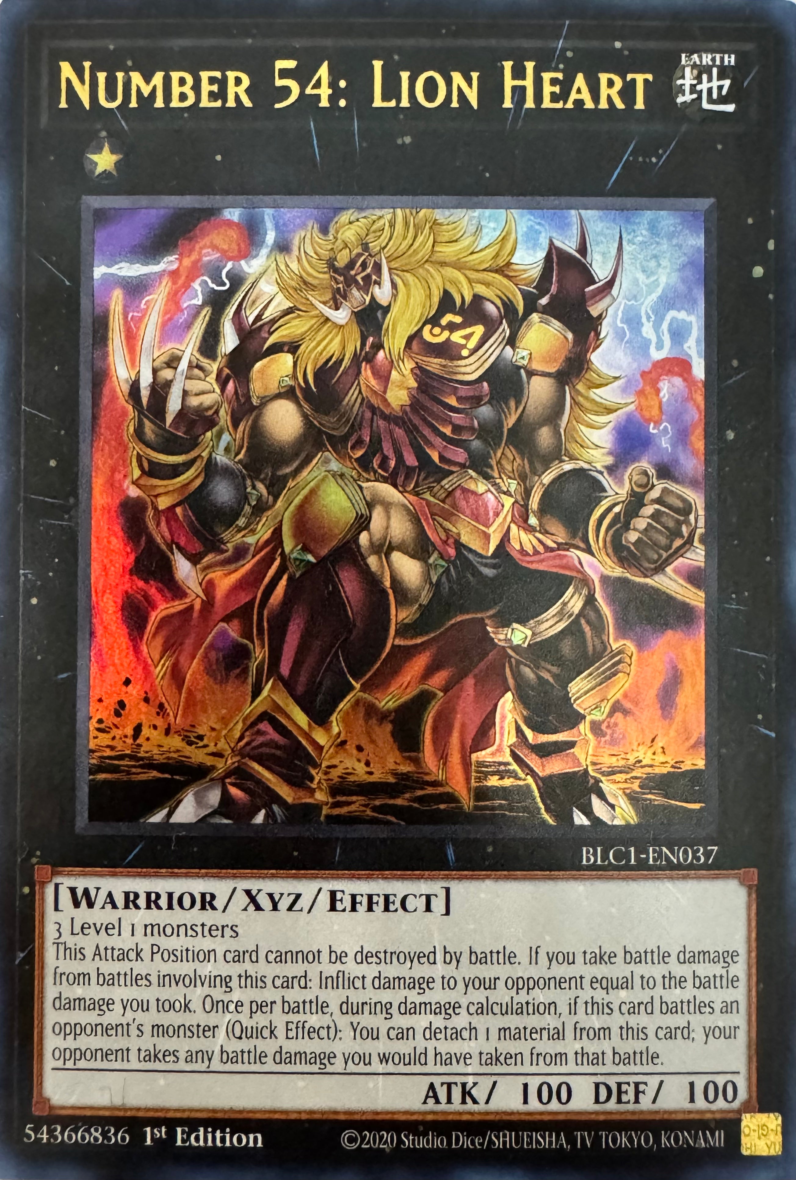 Yugioh! Number 54: Lion Heart Blc1-en037 1st Edition Ultra