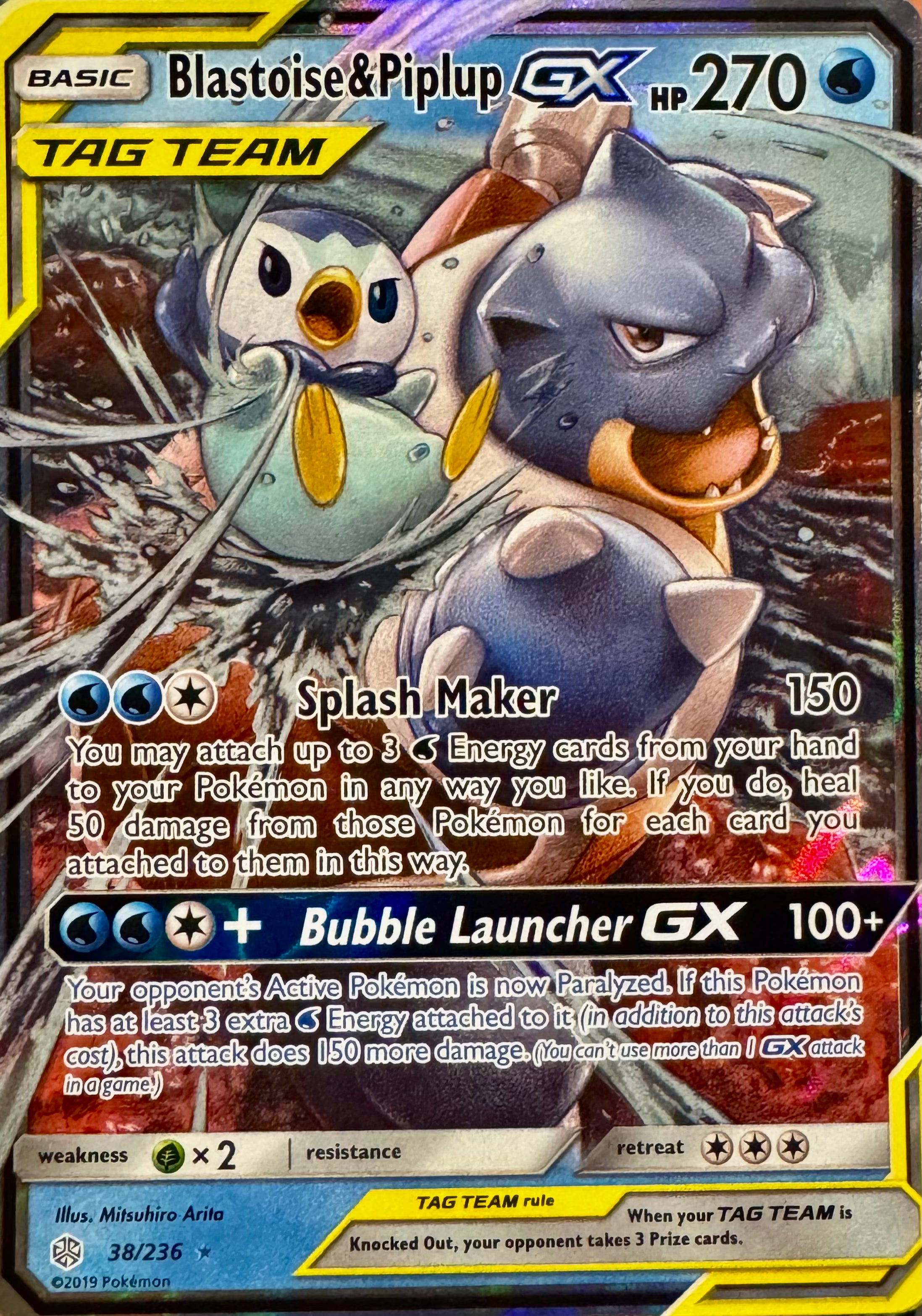 Pokémon Tcg Blastoise & Piplup Gx38/236