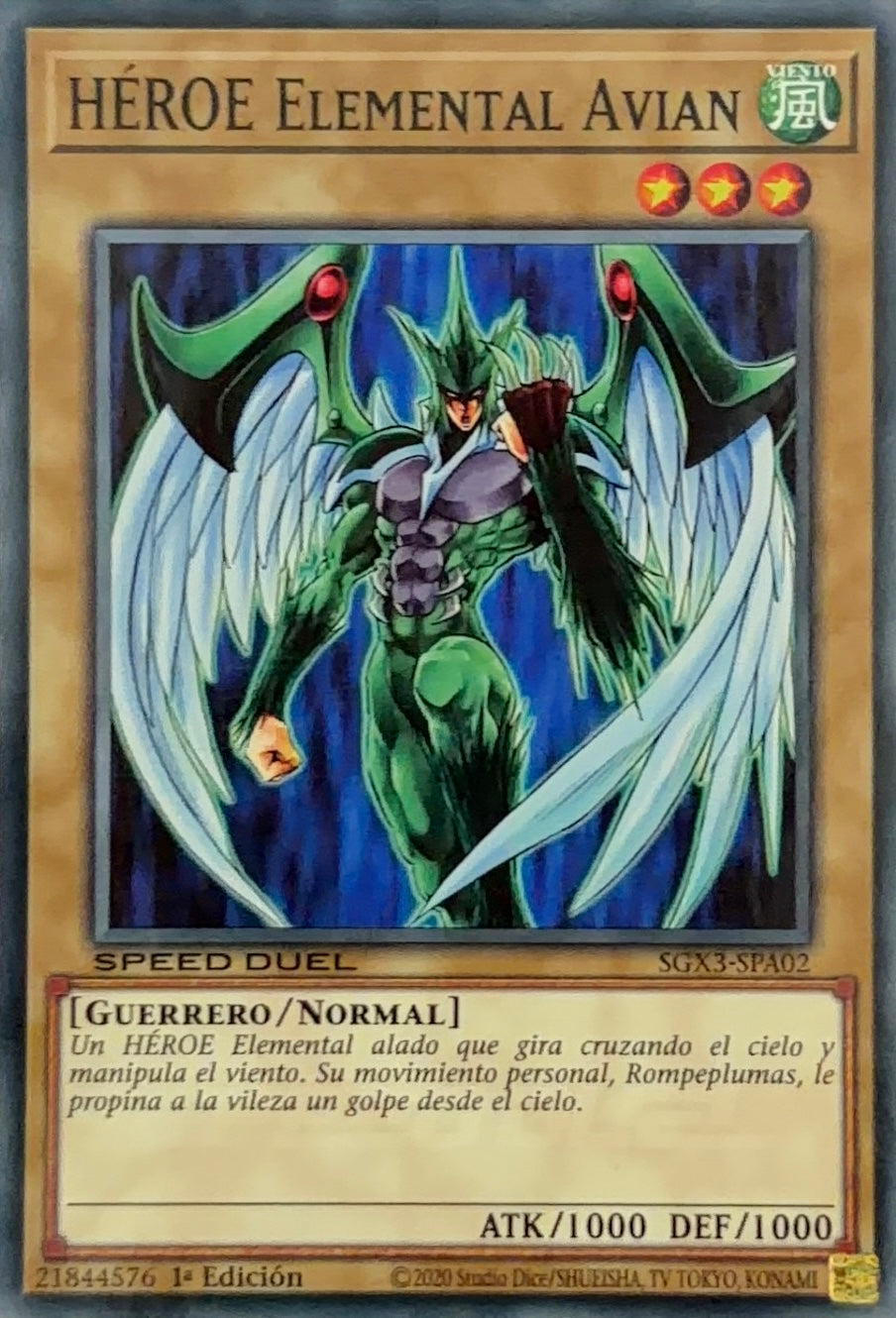 Yugioh! Héroe Elemental Avian SGX3-SPA02