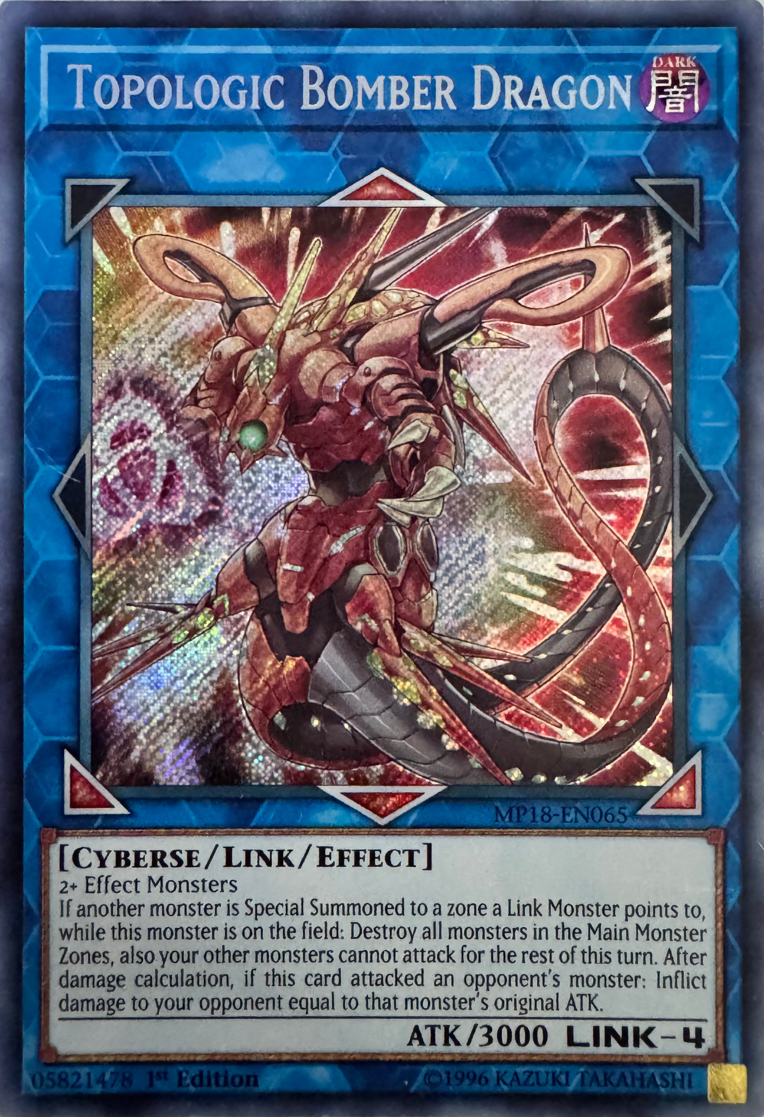 Yugioh! Topologic Bomber Dragon Mp18-en065 1st Edition Secret