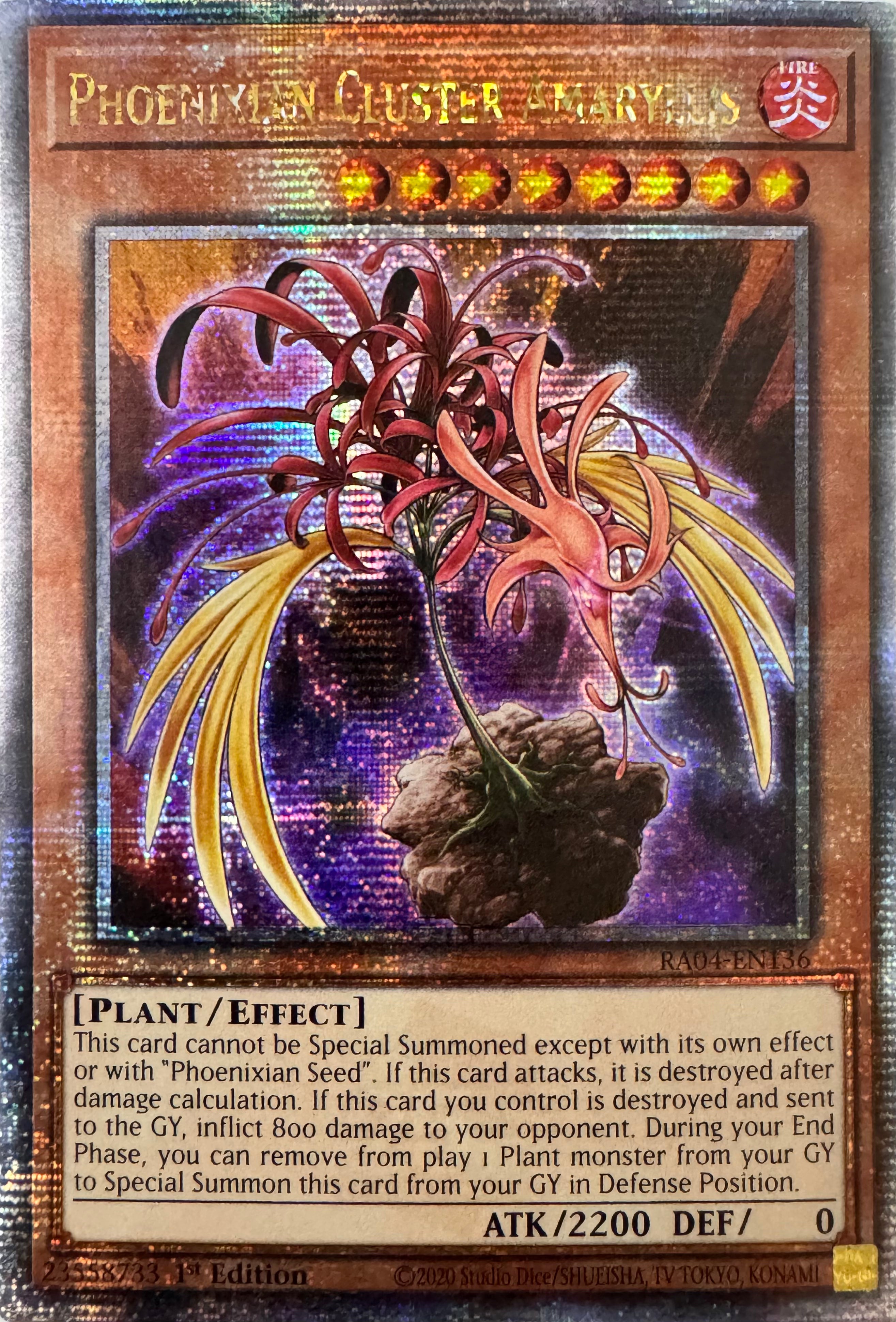 Yugioh! Phoenixian Cluster Amaryllis Ra04-en136 1st Edition Quarter