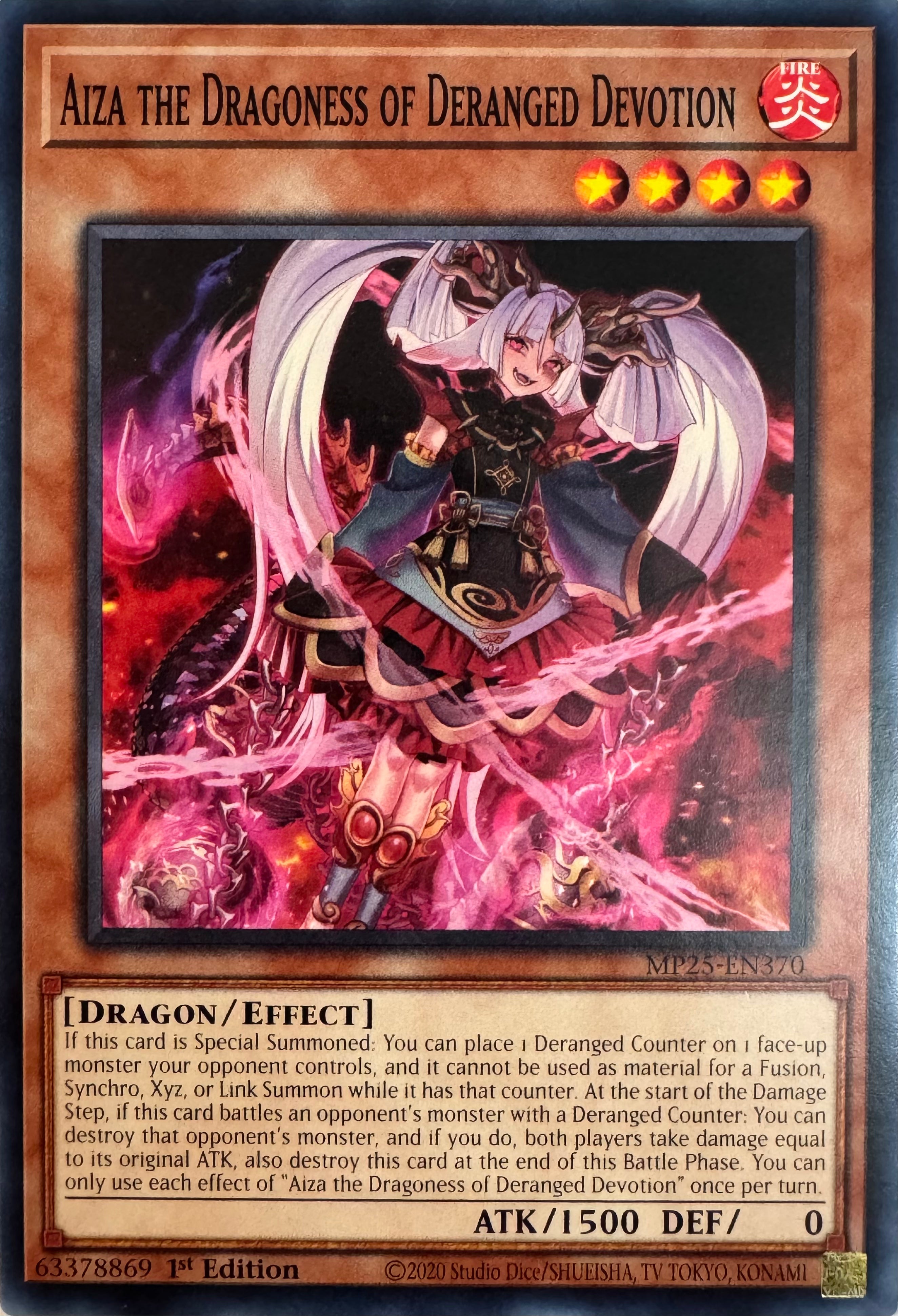 Yugioh! Aiza The Dragoness Of Deranged Devotion Mp25-en370 1st Edition
