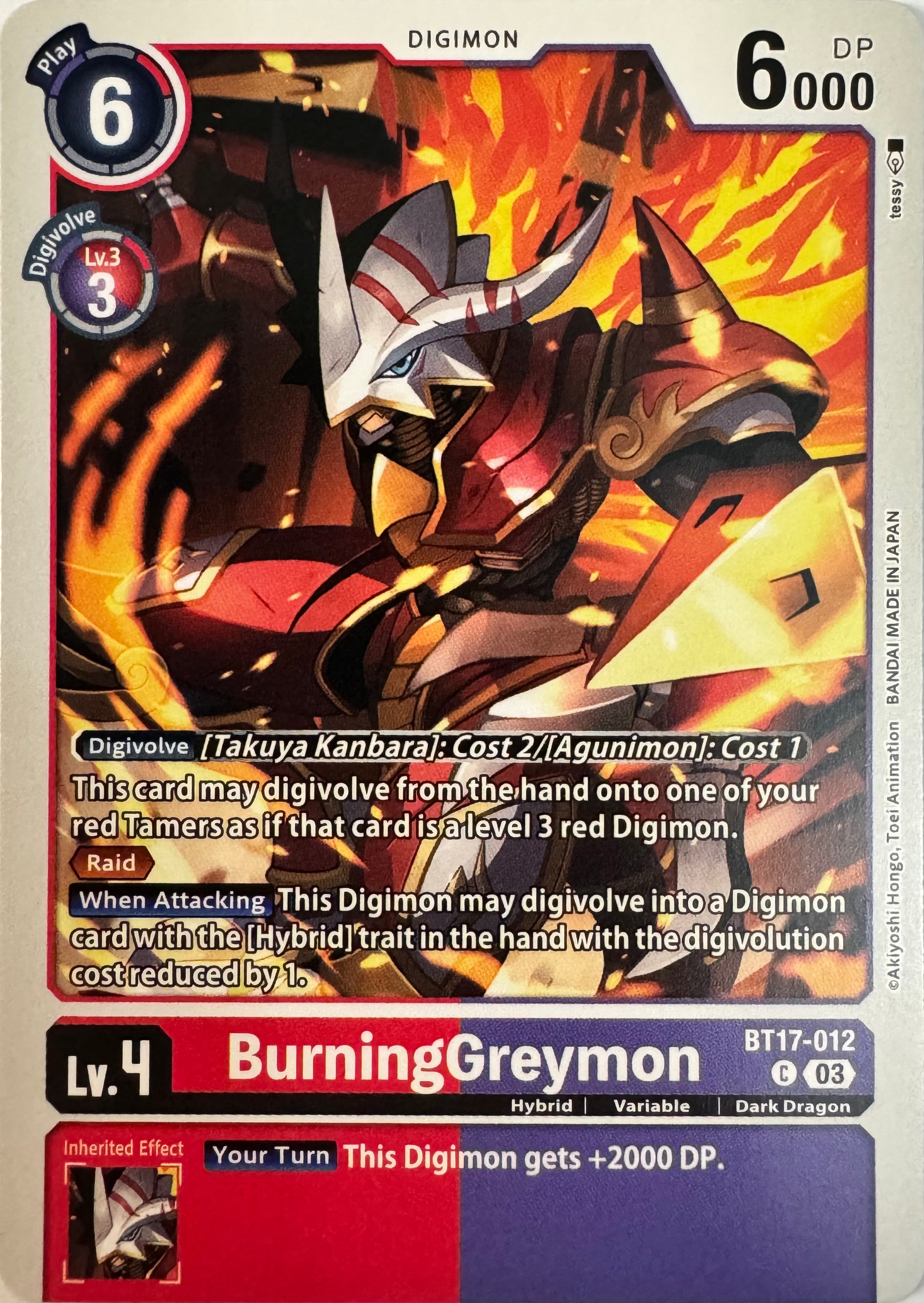 Digimon Tcg BurninGreymon Bt17-012
