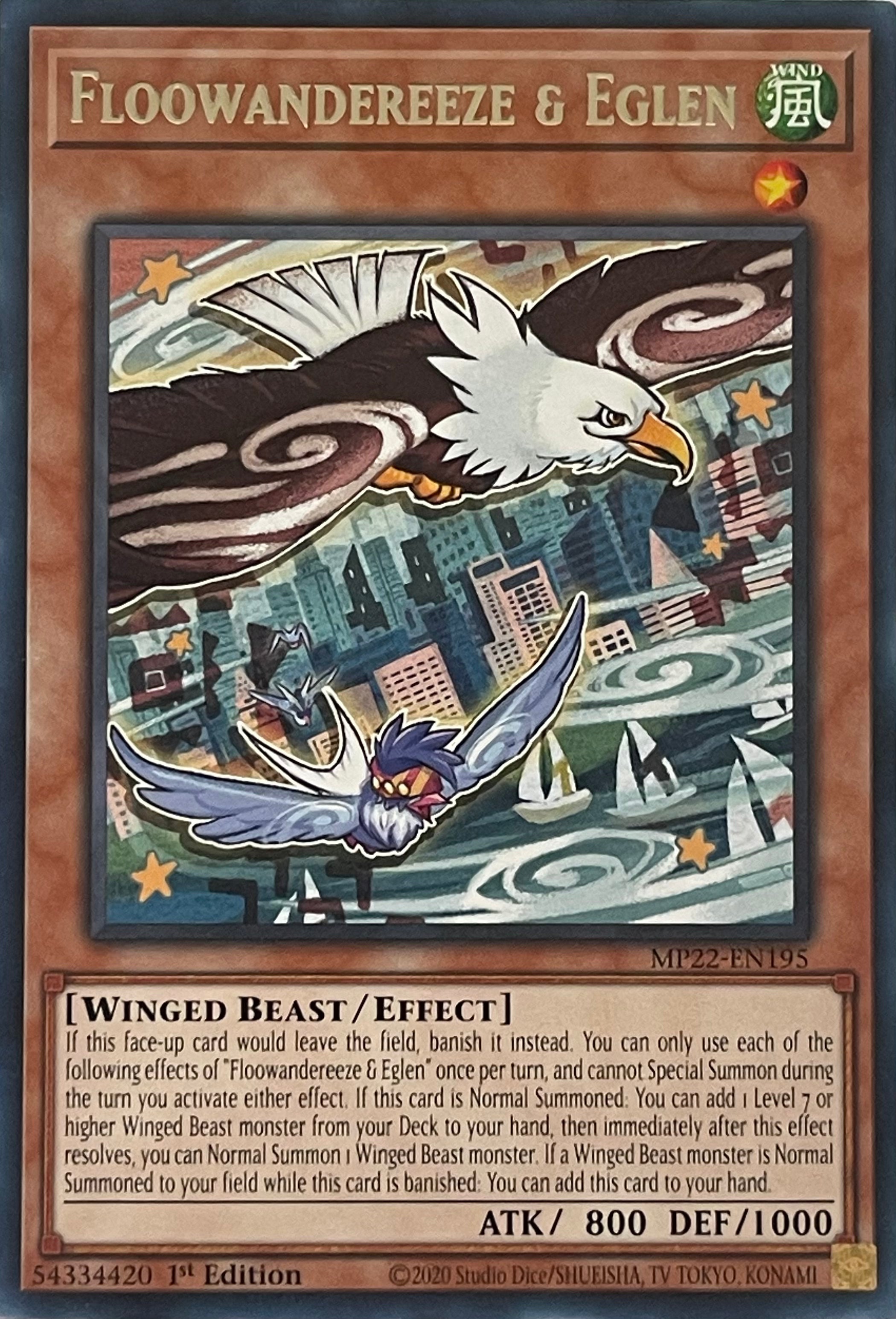 Yugioh! Floowandereeze & Eglen MP22-EN195 1st Edition Rare