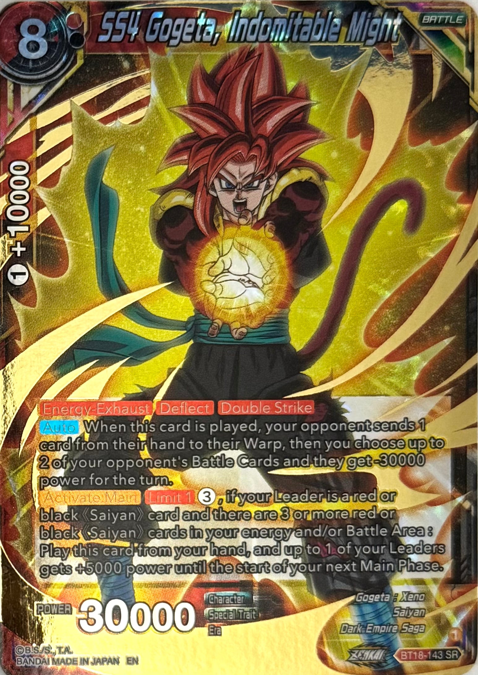 Dragon Ball Tcg SS4 Gogeta, Indomitable Might Bt18-143
