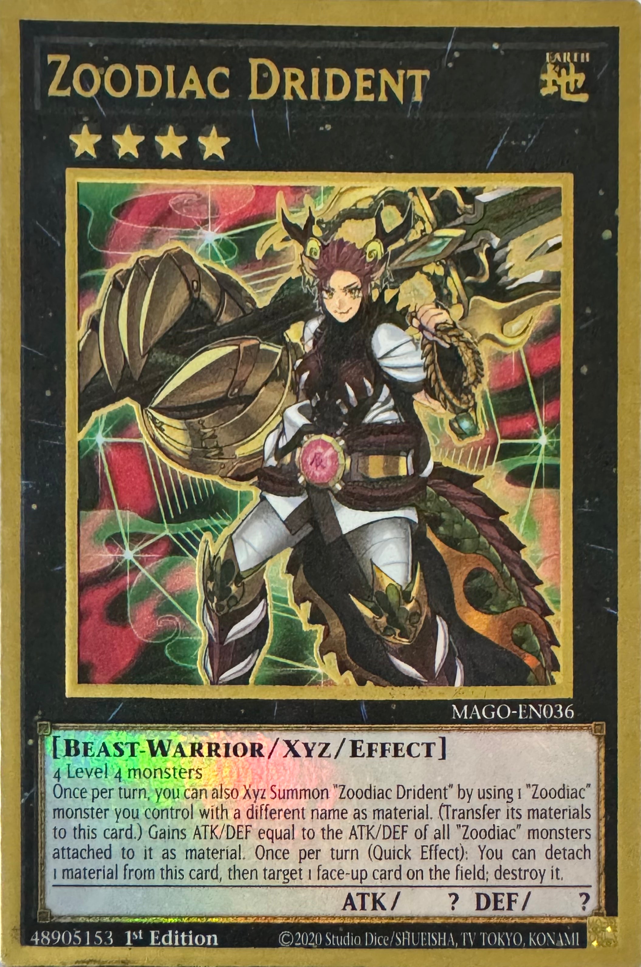 Yugioh! Zoodiac Drident Mago-en036 1st Edition Gold Rare