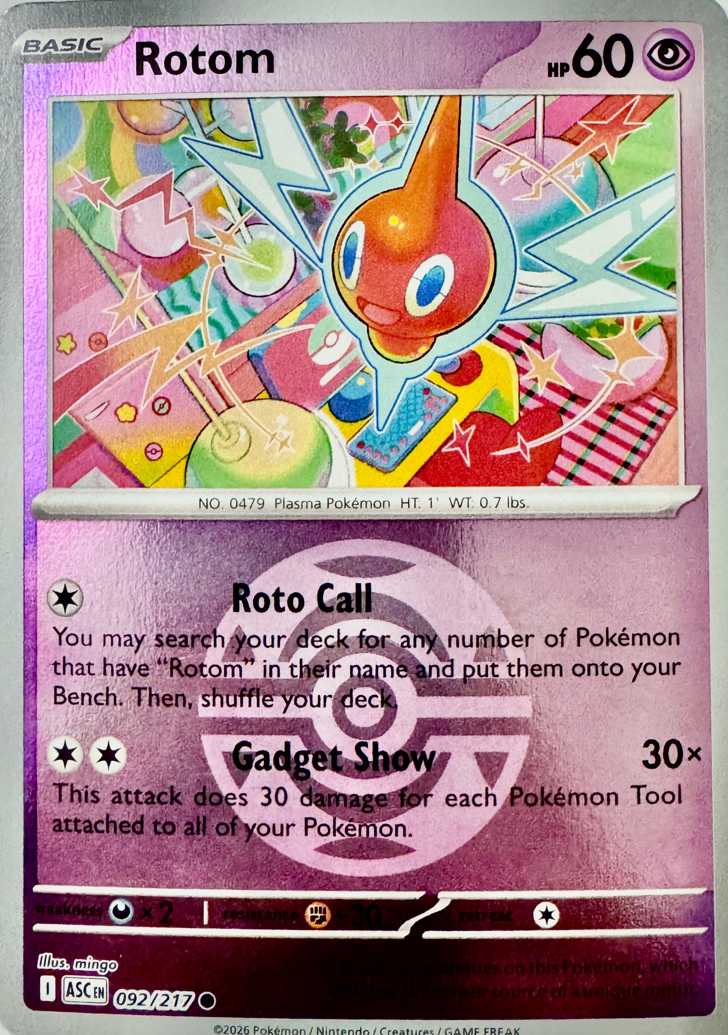 Pokémon Tcg Rotom 092/217 Holo (Dusk Ball)