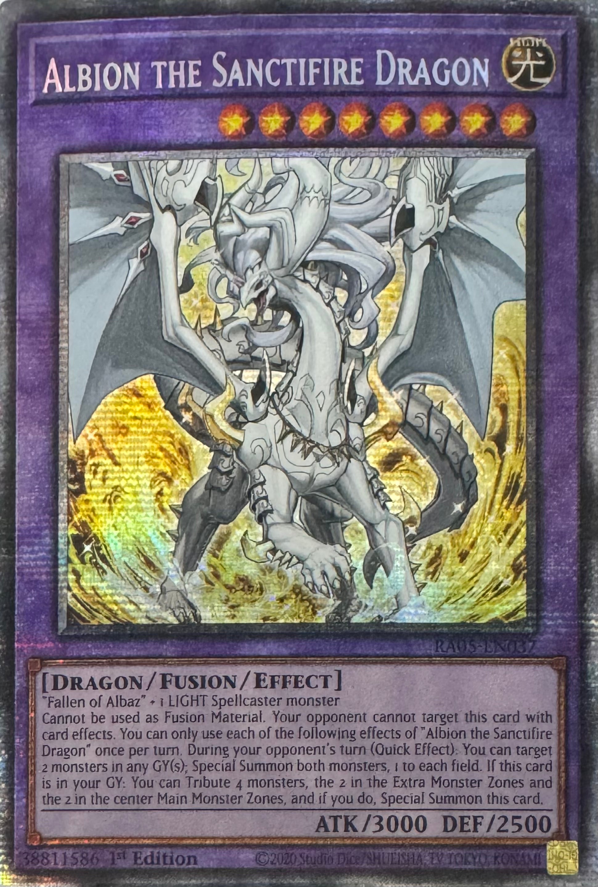 Yugioh! Albion The Sanctifire Dragon Ra05-en037 1st Edition Starlight