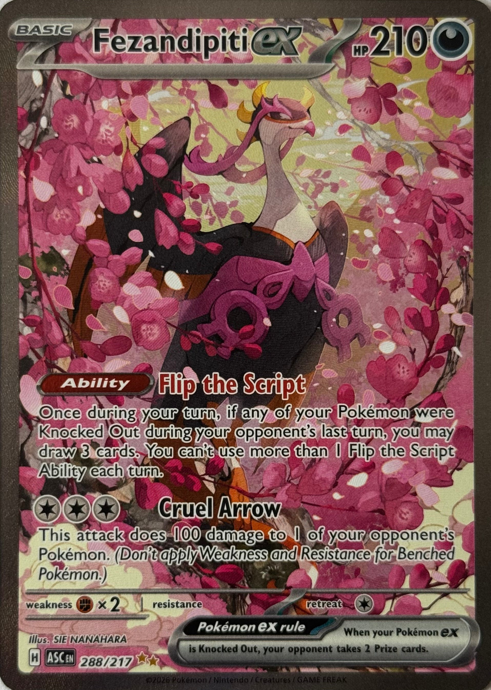 Pokemon Tcg Fezandipiti Ex 288/217 (Special Illustration)