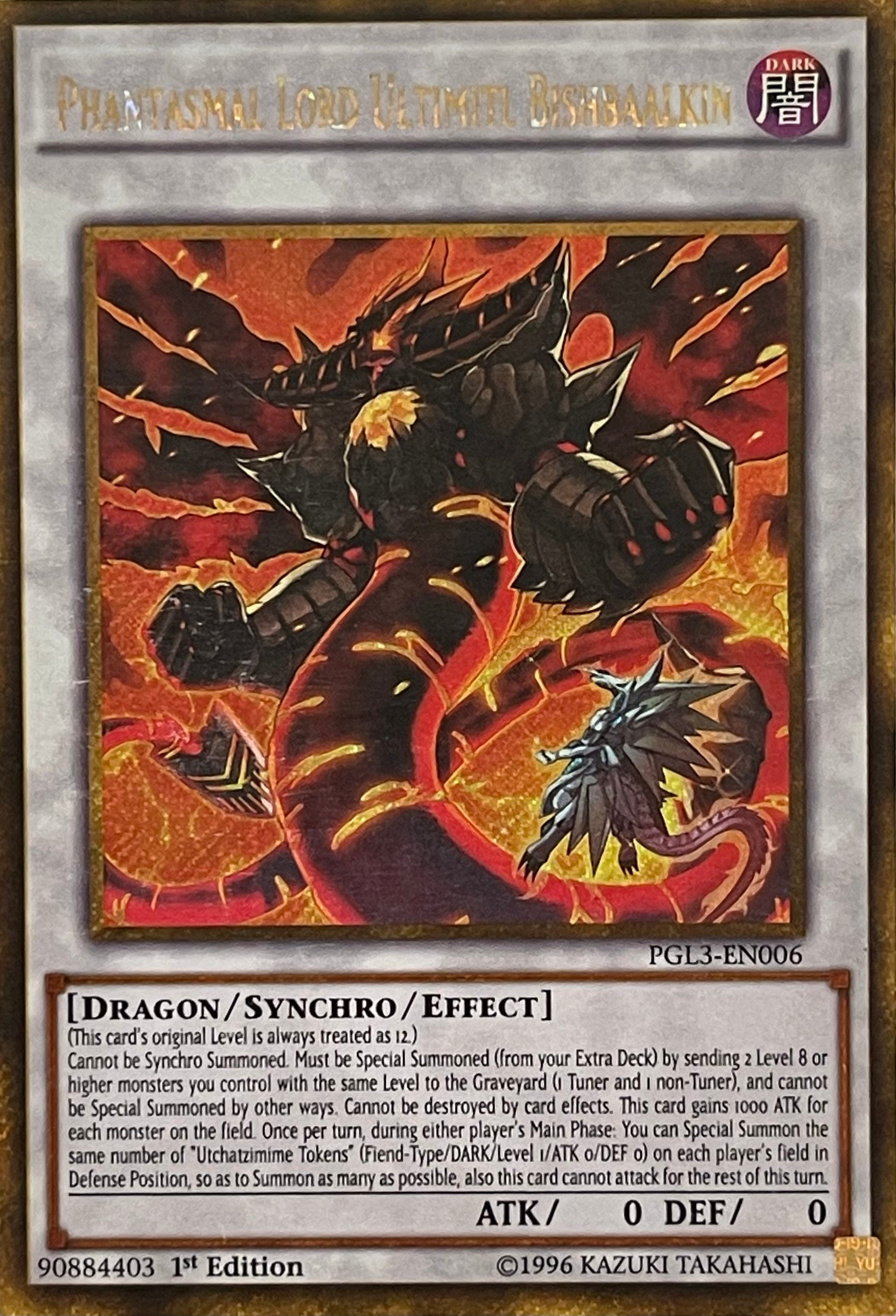 Yugioh! Phantasmal Lord Ultimitl Bishbaalkin PGL3-EN006 1st Edition Gold