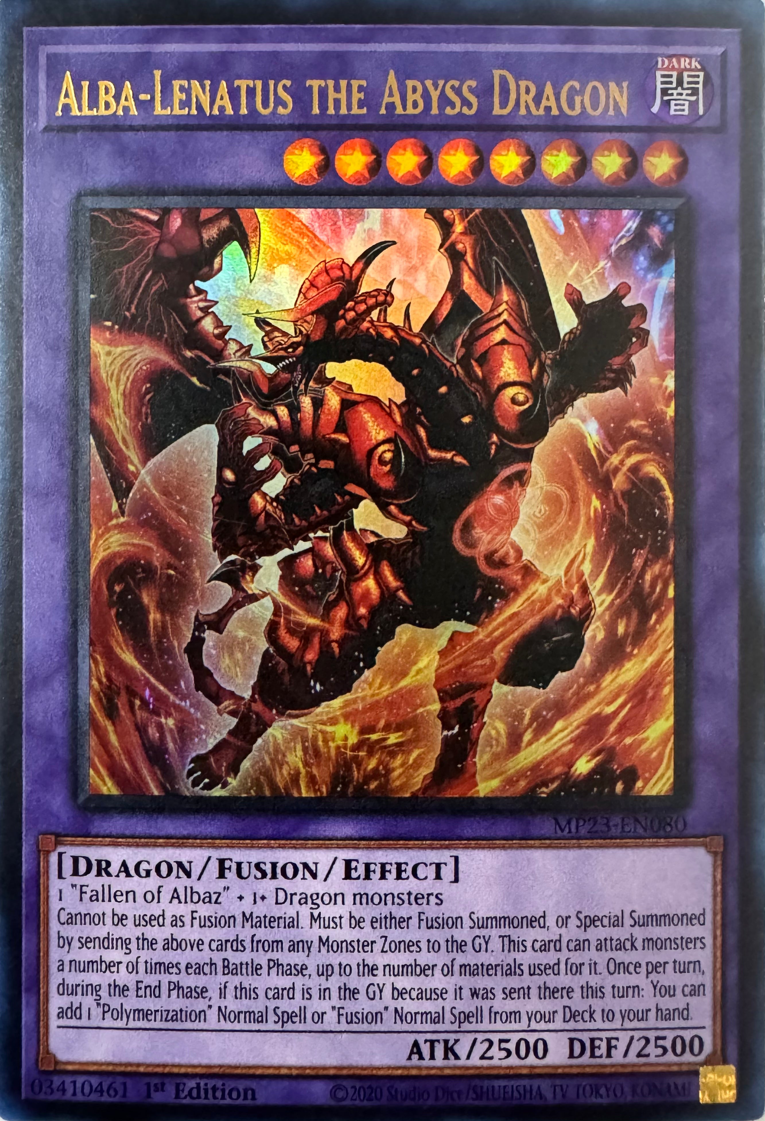 Yugioh! Alba-Lenatus The Abyss Dragon Mp23-en080 1st Edition Ultra