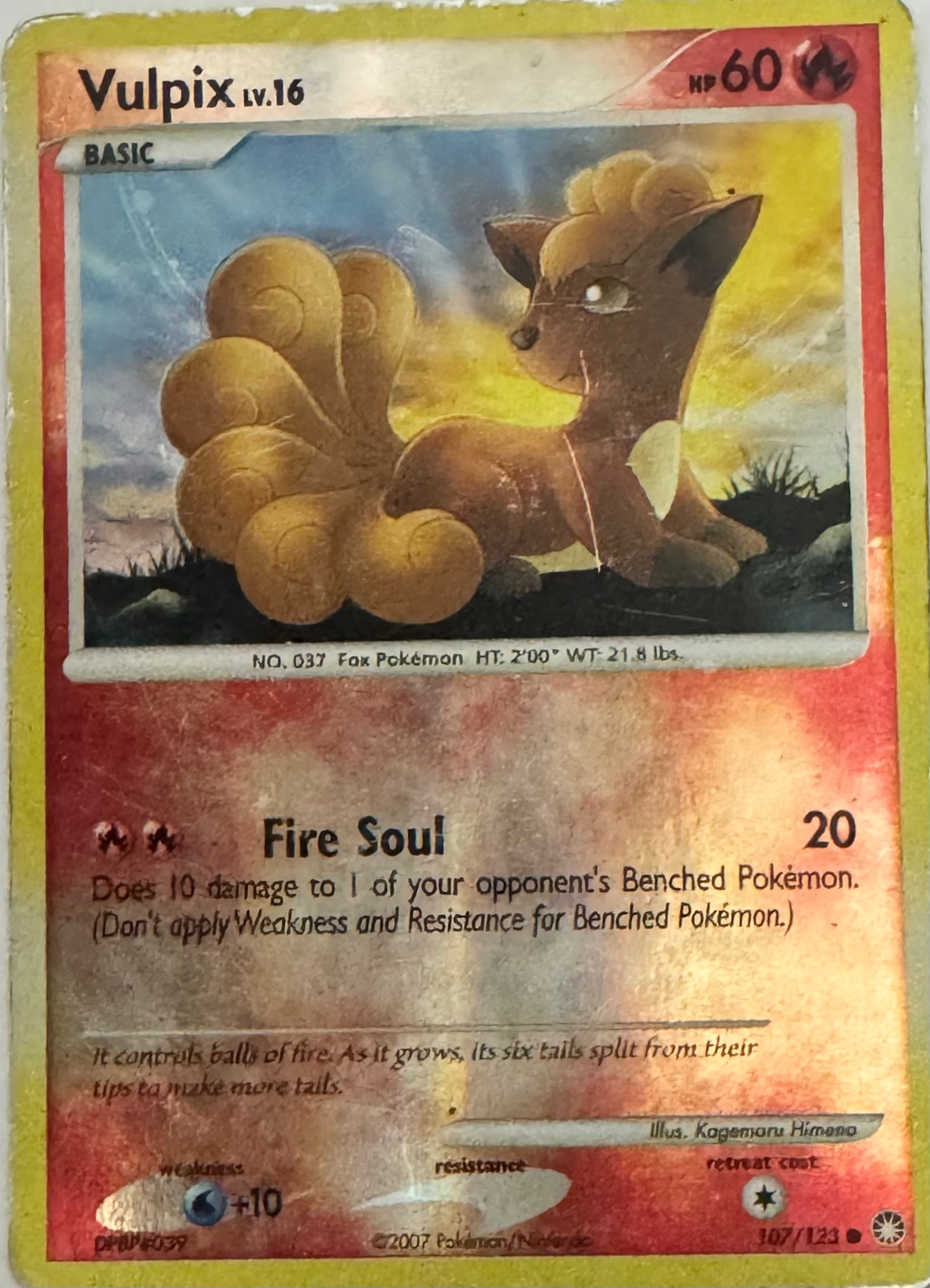 Pokémon Tcg Vulpix 107/123 reverse