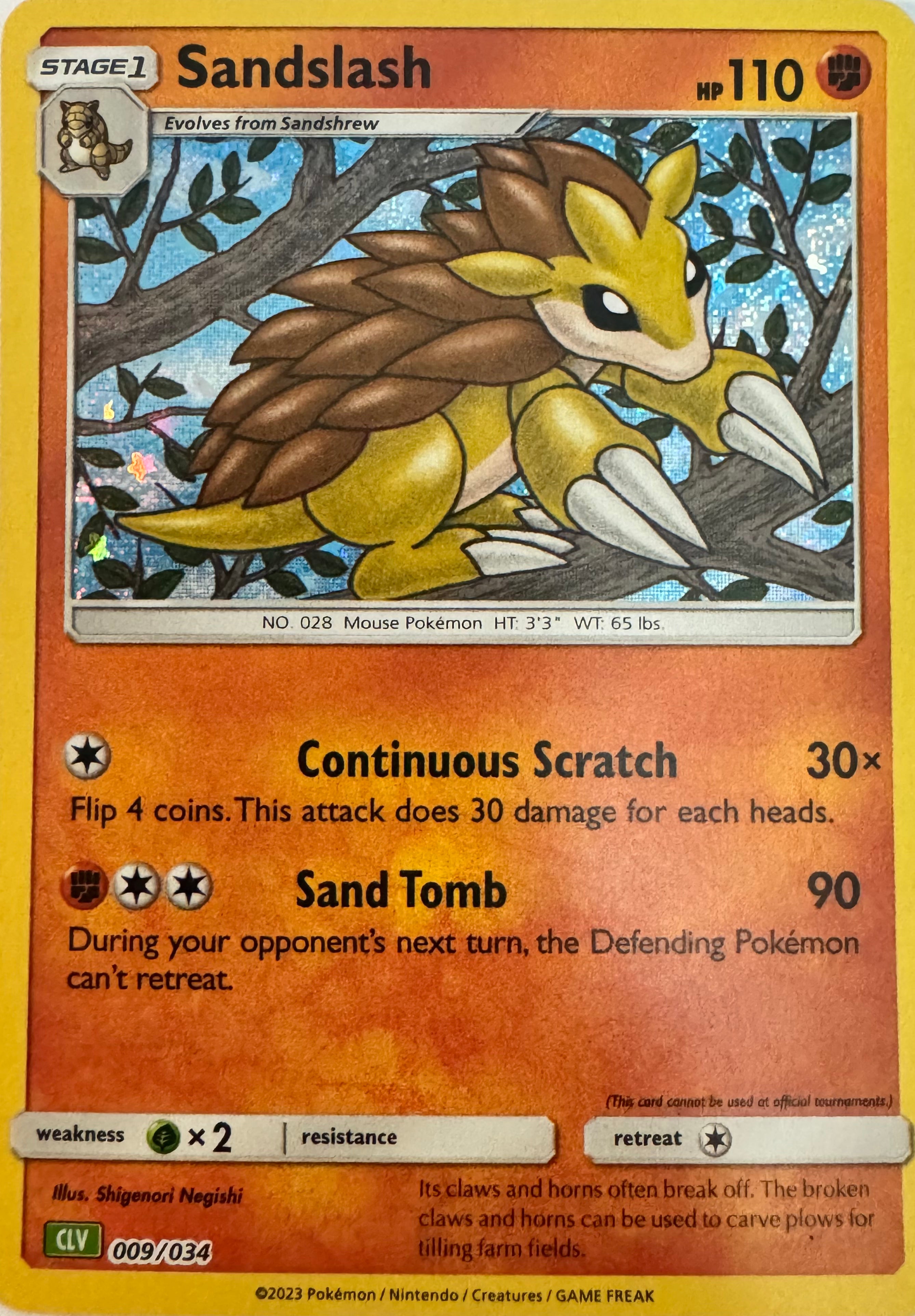 Pokemon Tcg Sandslash 009/034 Holo (CLV)