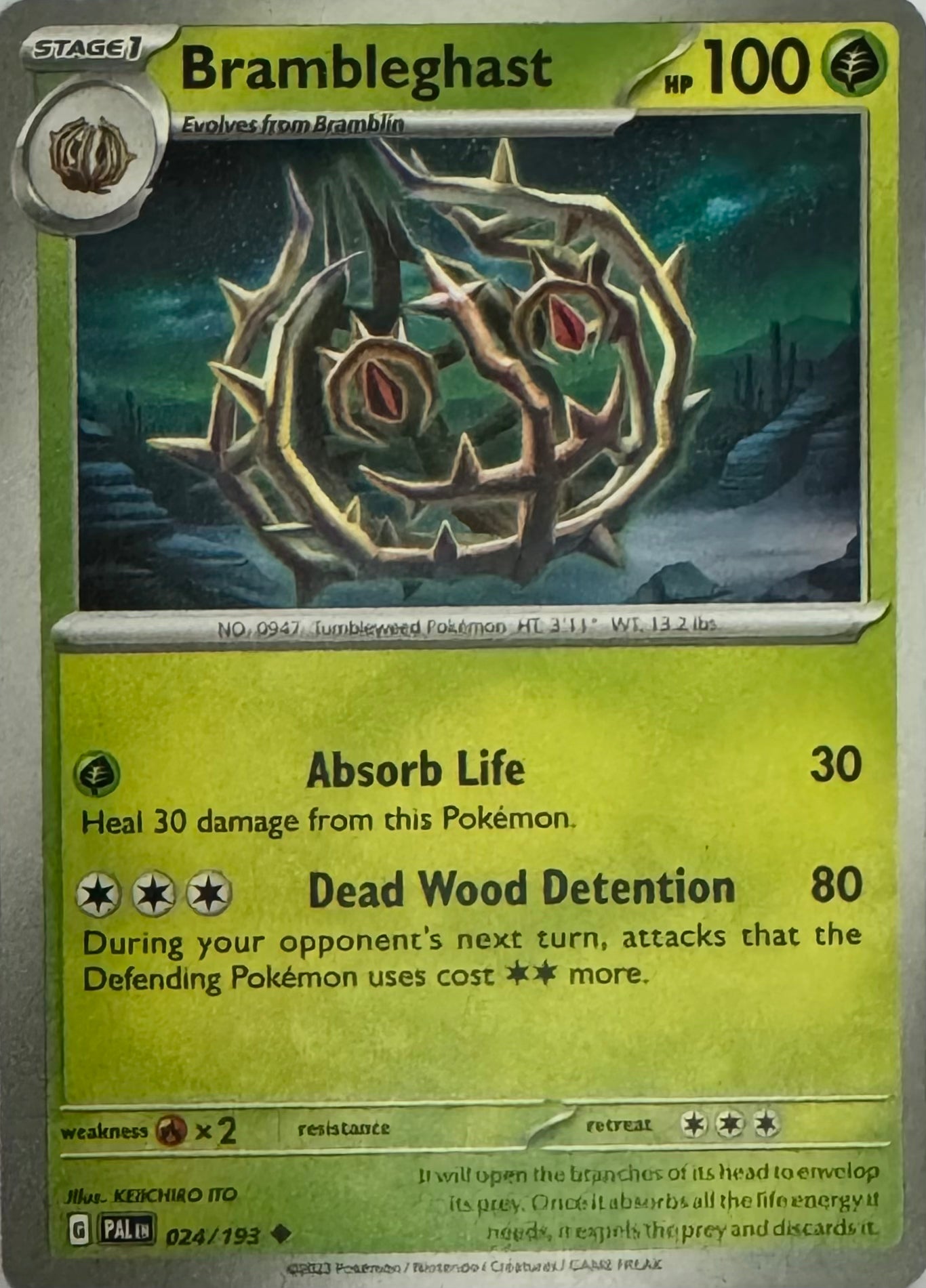 Pokemon Tcg Brambleghast 024/193