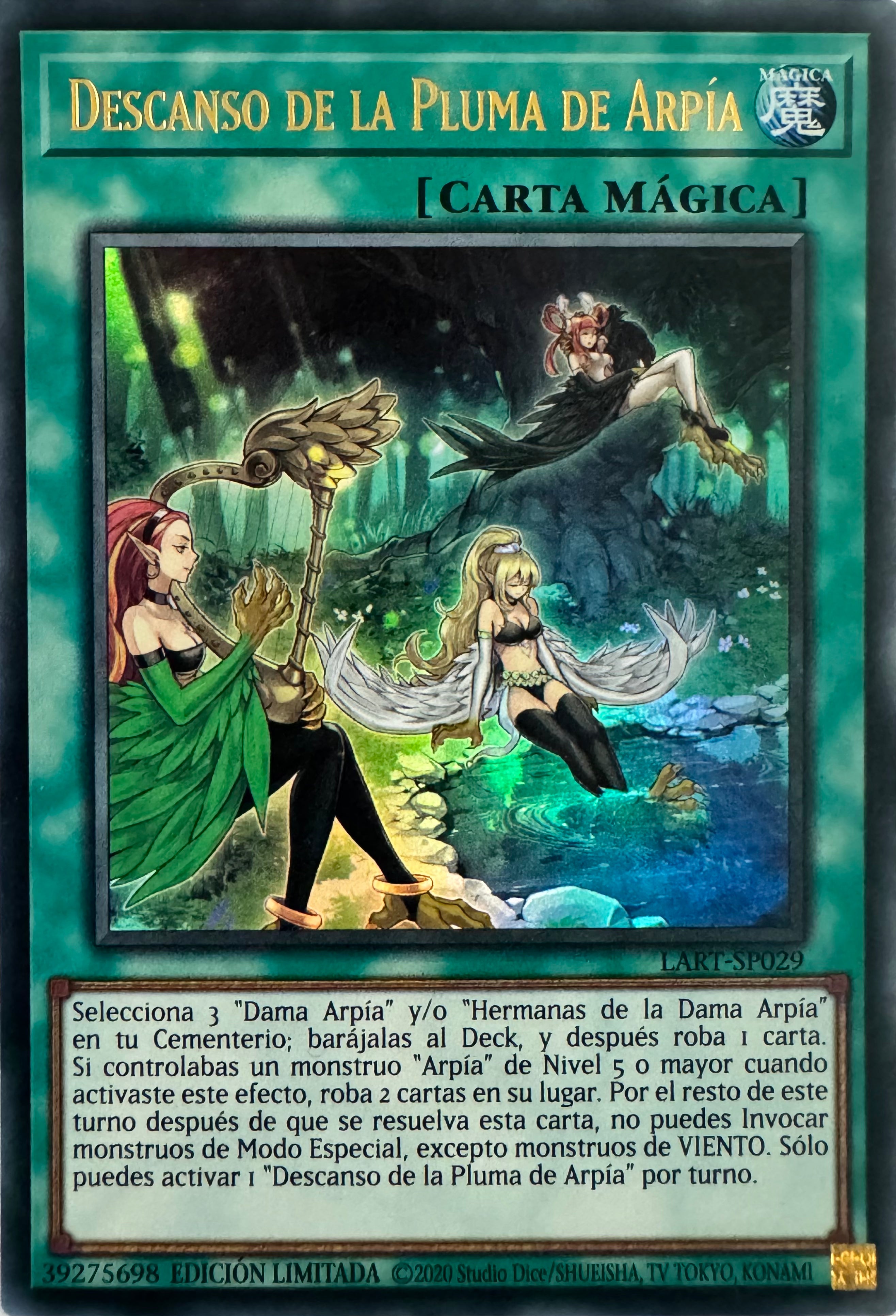 Yugioh! Descanso De La Pluma De Arpia Lart-sp029 Edición Limitada