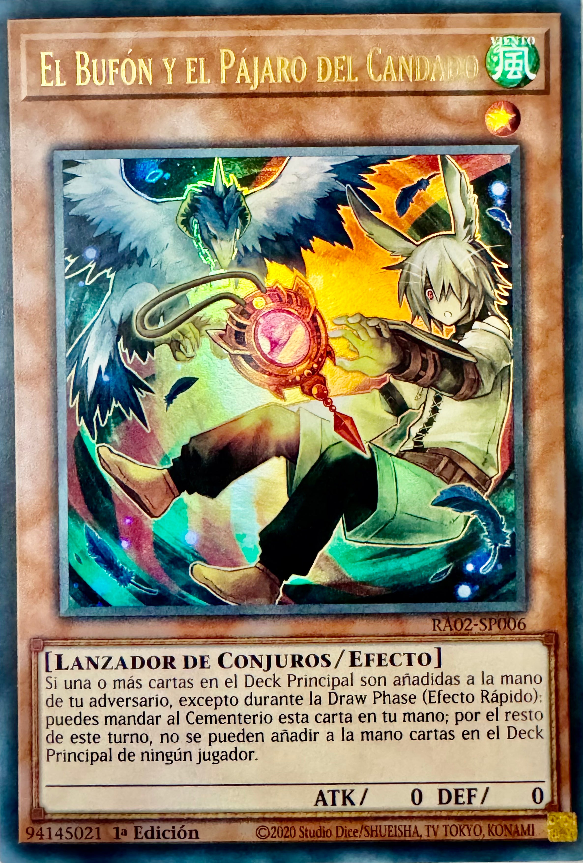 Yugioh! El Bufón Y El Pájaro Del Candado Ra02-sp006 1ra Edición Ultra (Español)Alternate Art