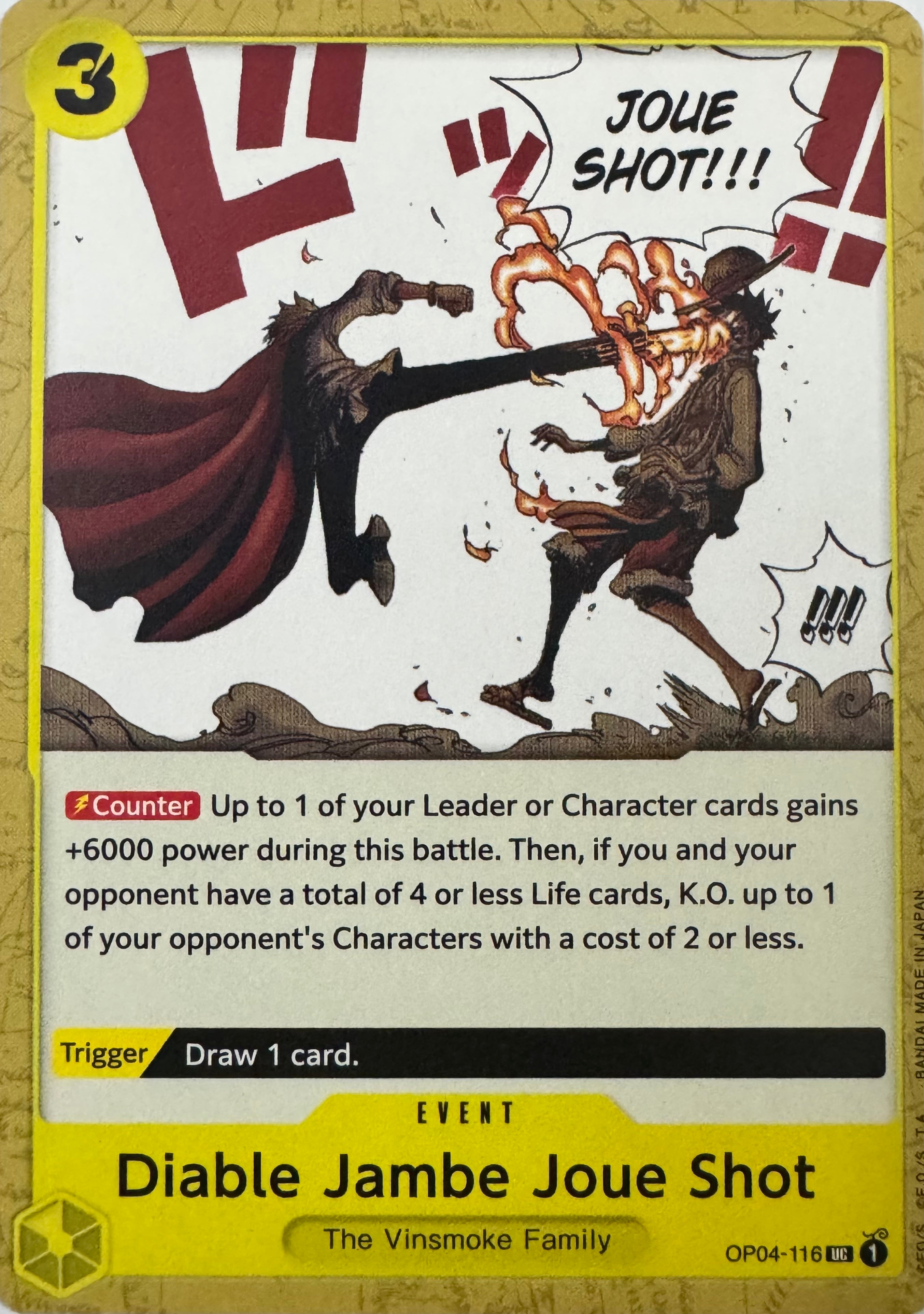 One Piece Tcg Diable Jambe Joue Shot Op04-116