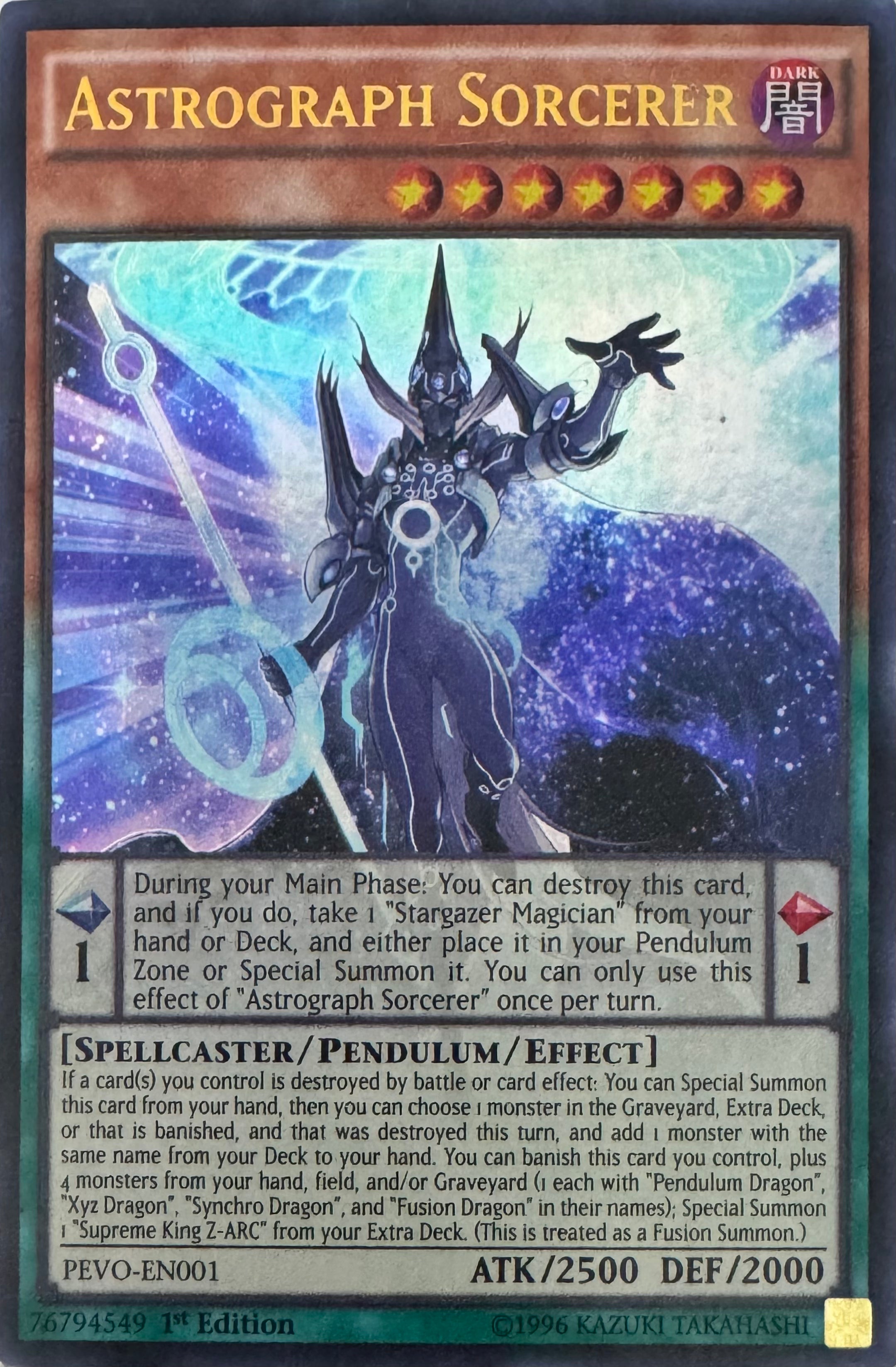 Yugioh! Astrograph Sorcerer Pevo-en001 1st Edition Ultra