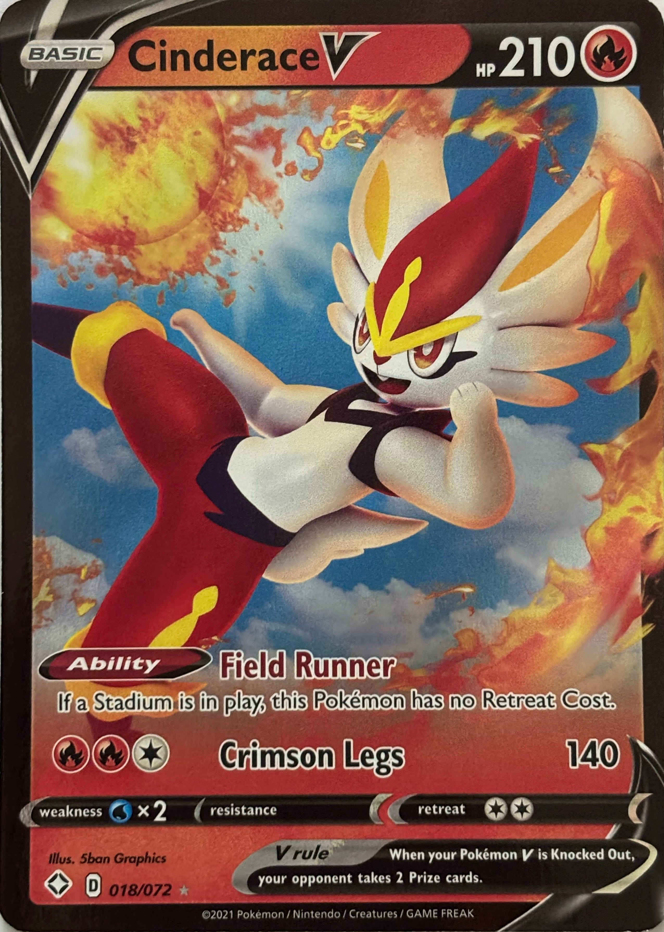 Pokemon Tcg Cinderace V 018/072