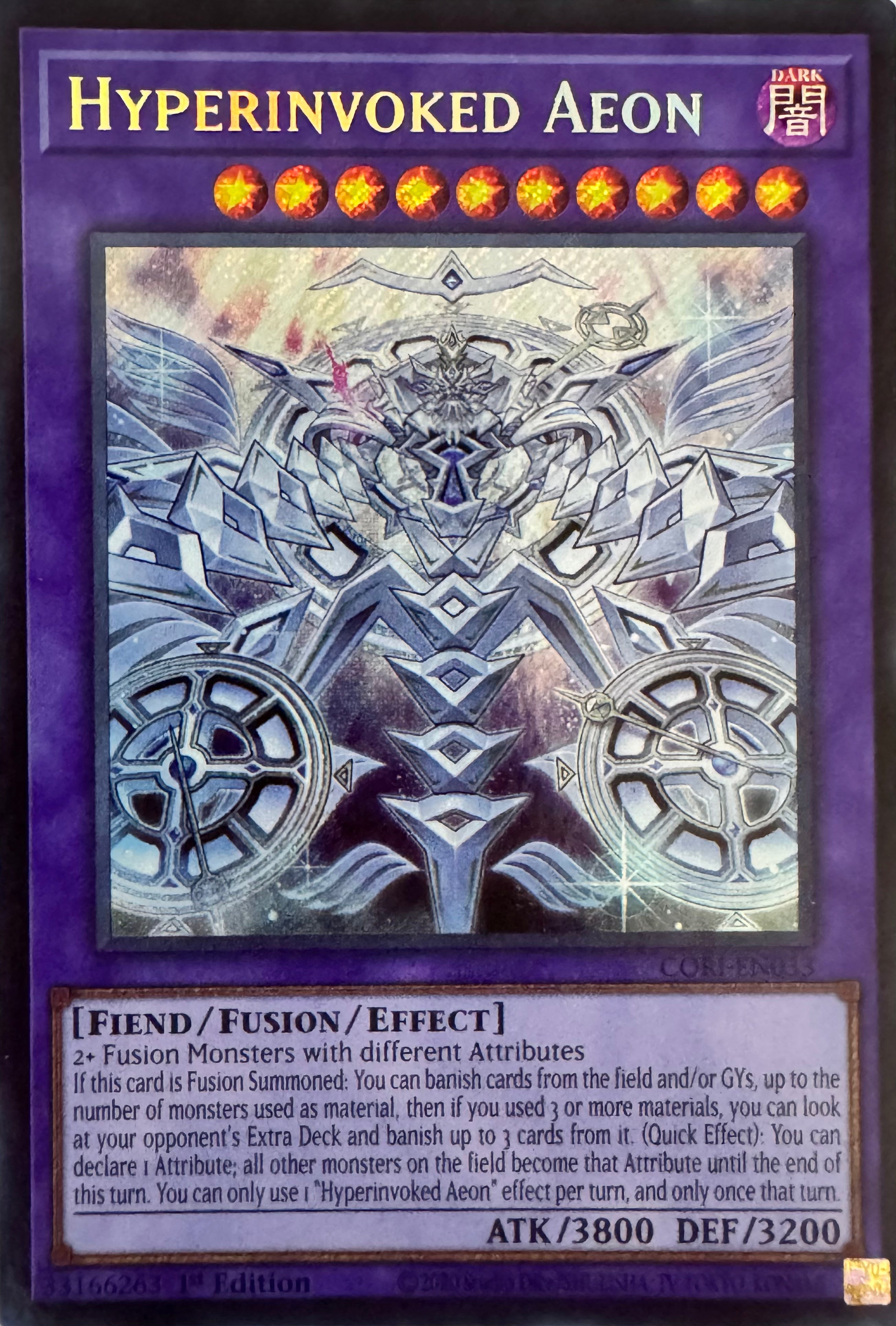 Yugioh! Hyperinvoked Aeon Cori-en033 1st Edition Secret