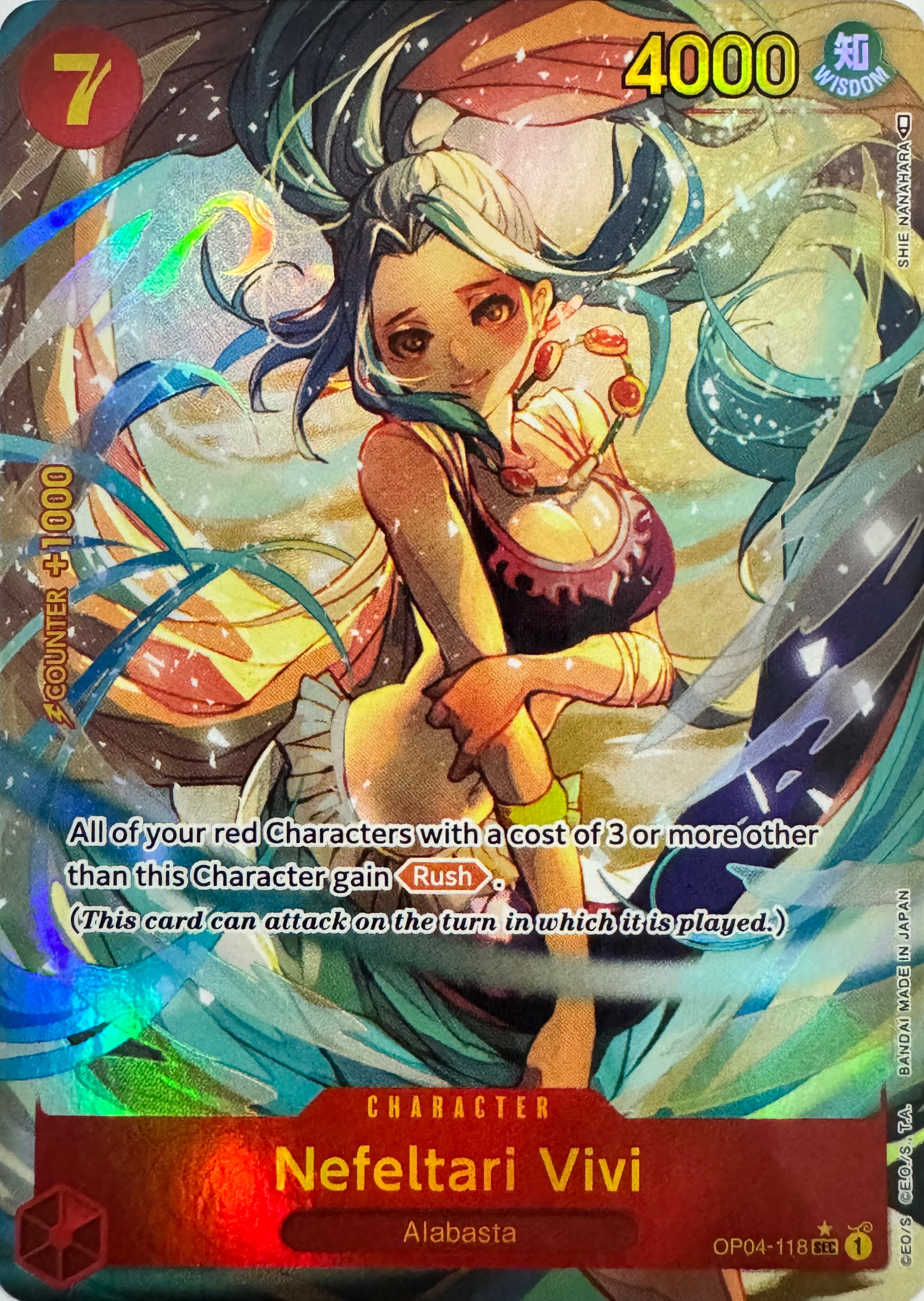 One Piece Tcg Nefeltari Vivi Op04-118 Foil