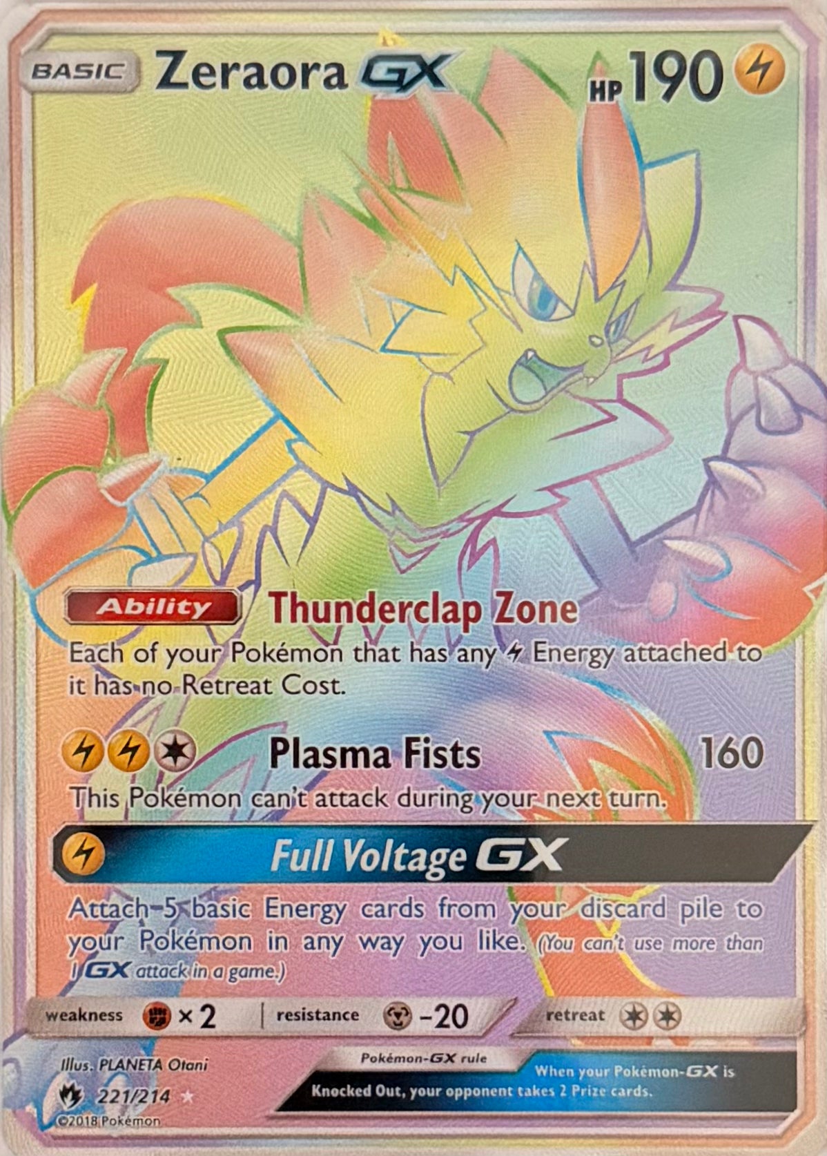 Pokemon Tcg Zeraora Gx 221/214