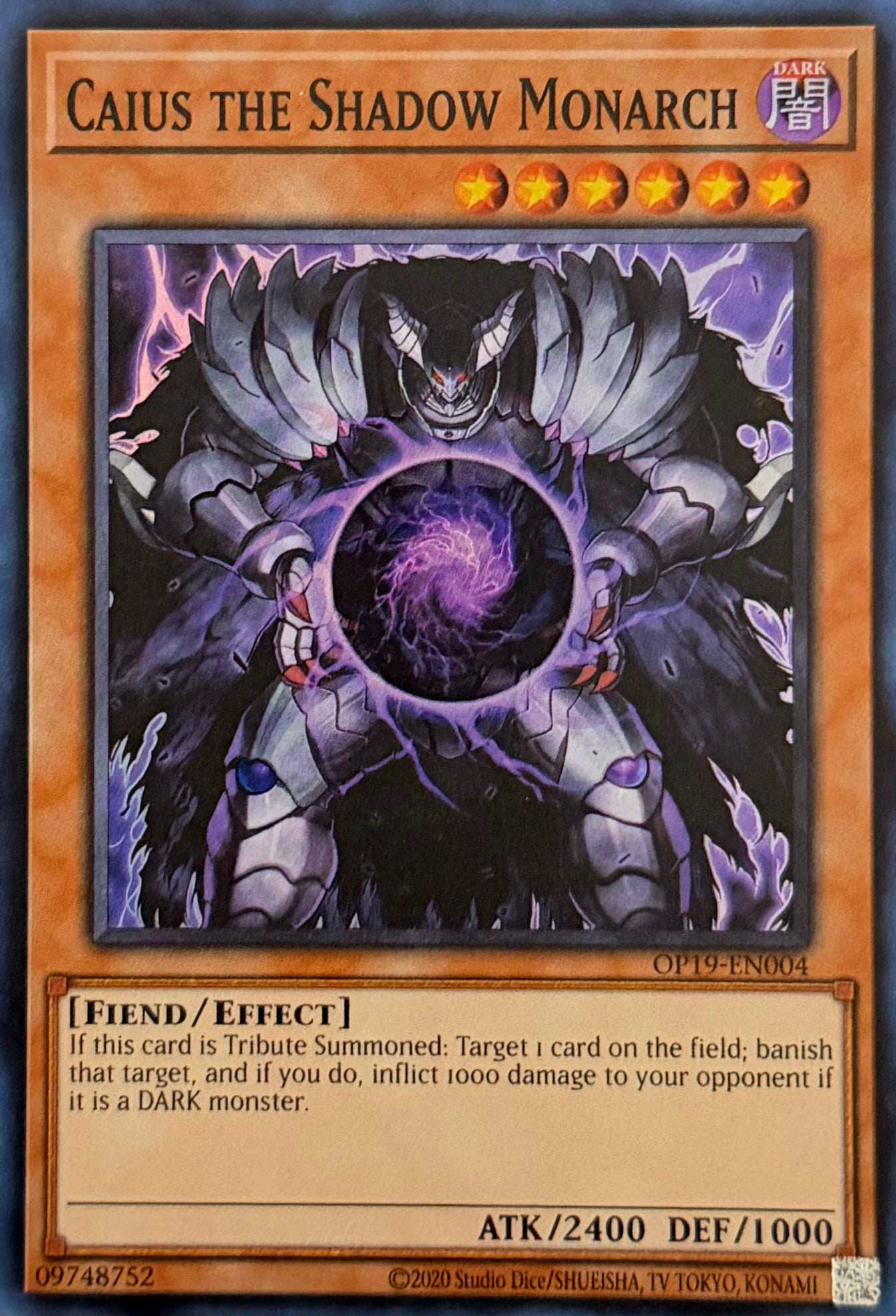 Yugioh! Caius The Shadow Monarch OP19-EN004