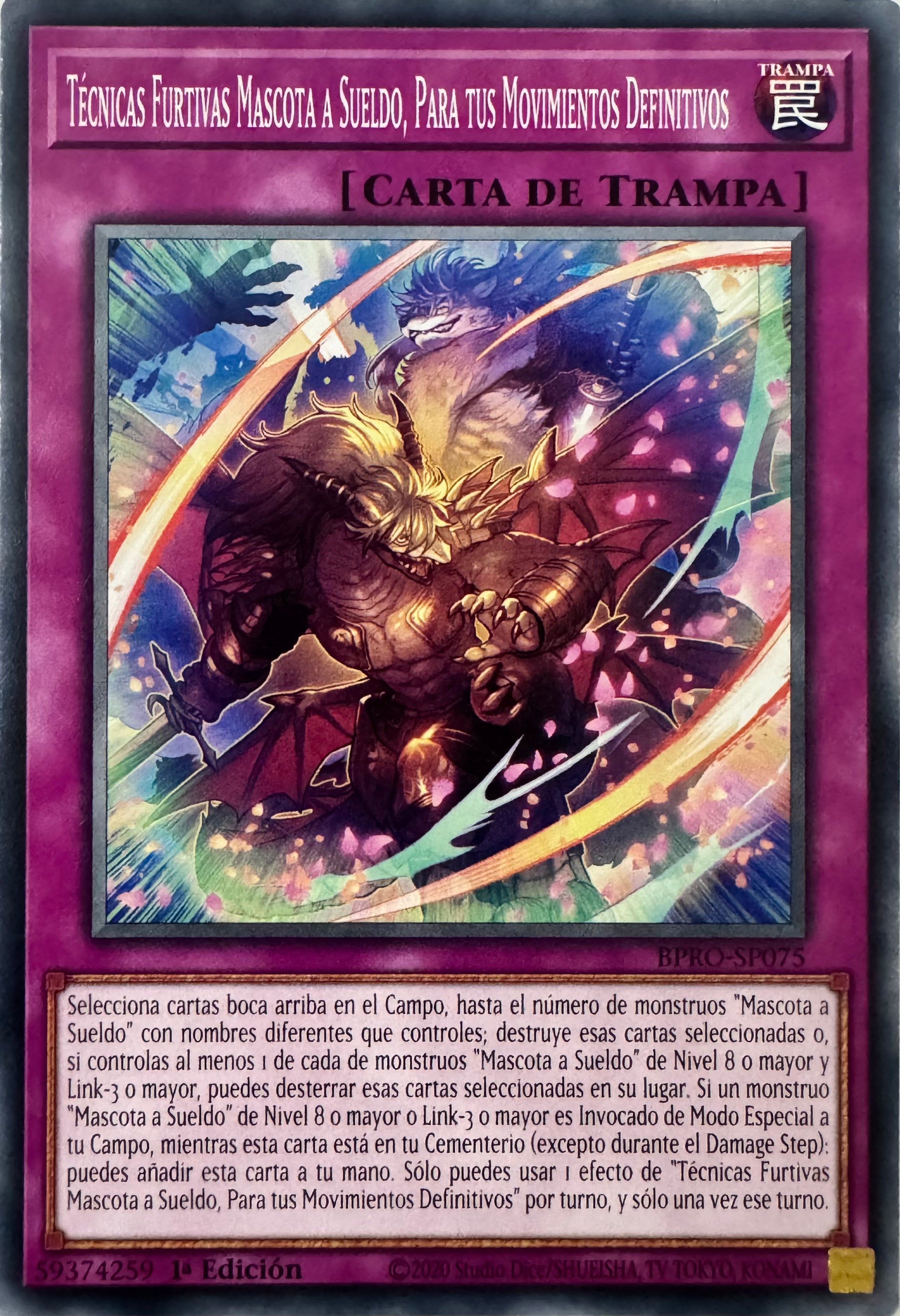 Yugioh! Técnicas Furtivas Mascota A Sueldo, Para Tus Movimientos Definitivos Bpro-sp075 1a Edición