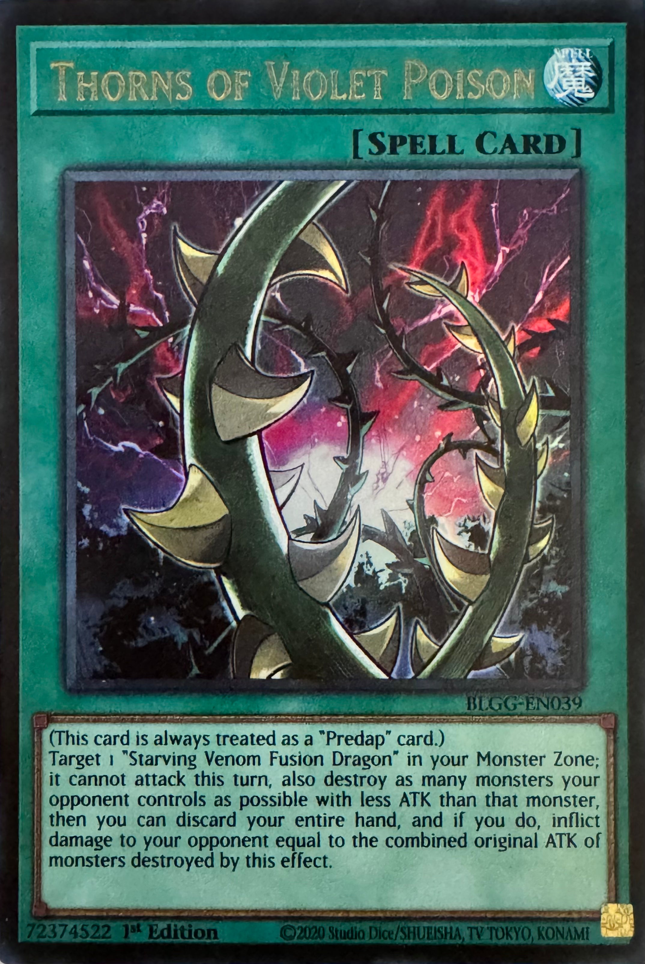 Yugioh! Thorns Of Violet Poison Blgg-en039 1st Edition Ultra