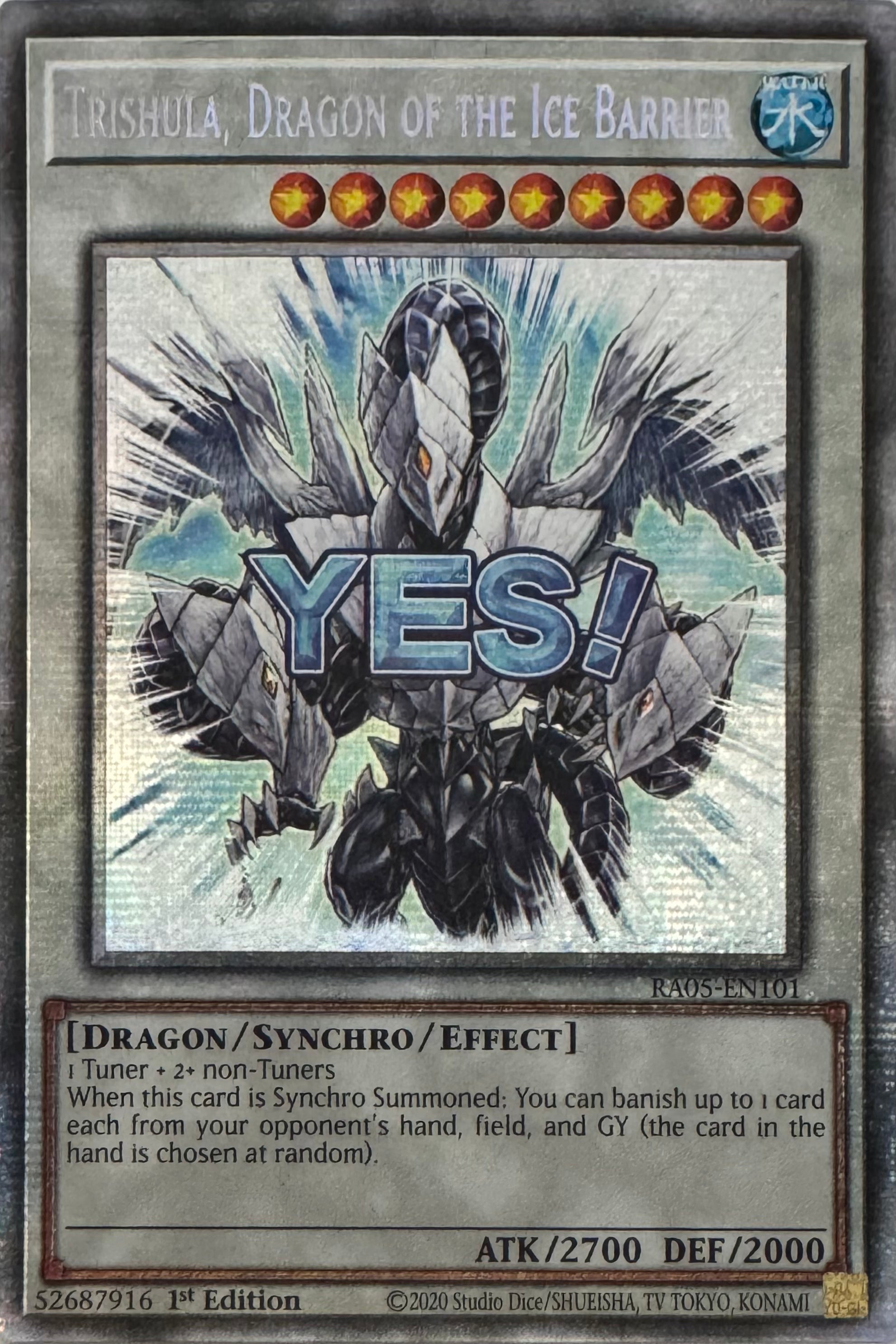 Yugioh! Trishula, Dragon Of The Ice Barrier Ra05-en101 1st Edition Starlight