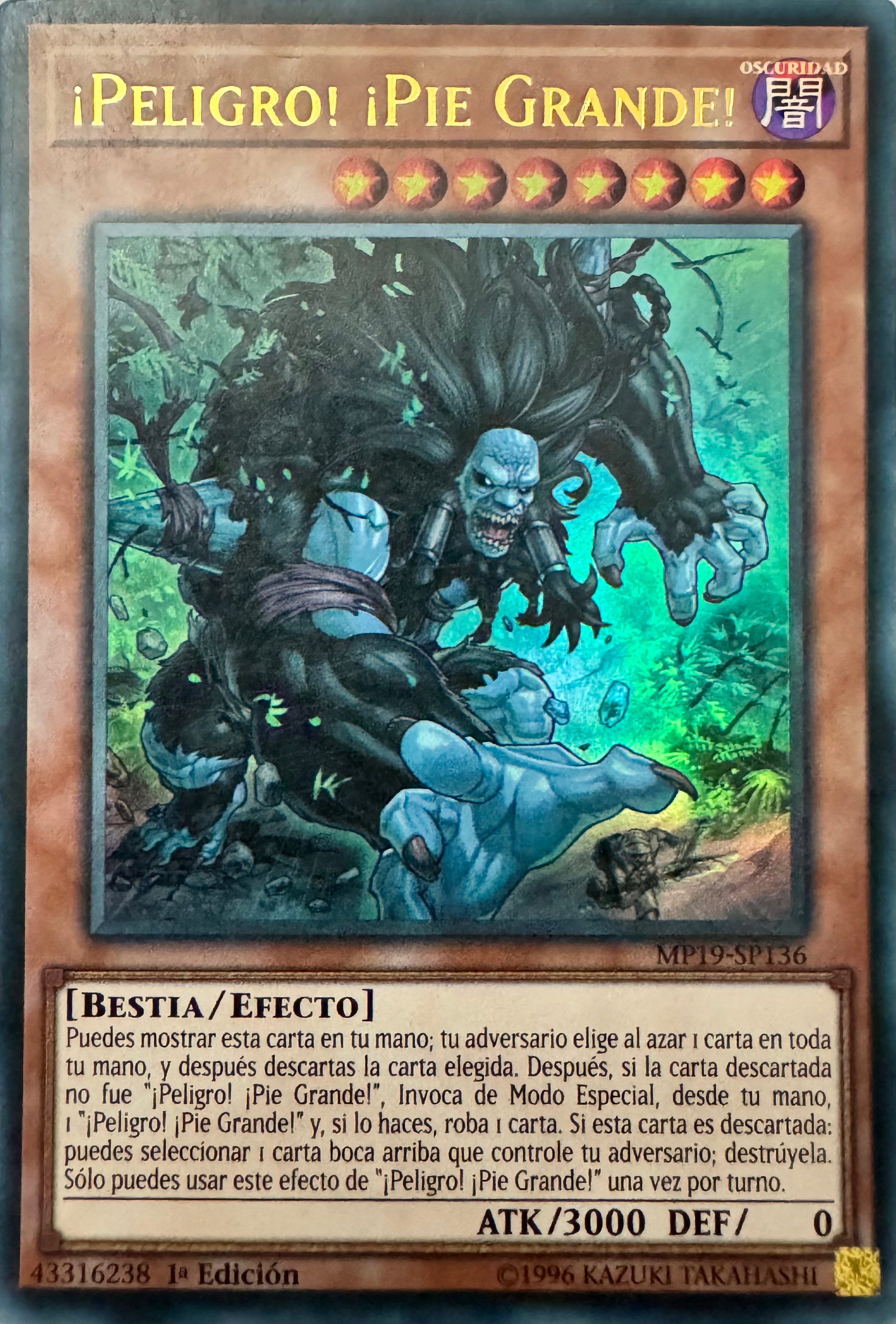 Yugioh! ¡Peligro! ¡Pie Grande! Mp19-sp136 1a Edición Ultra