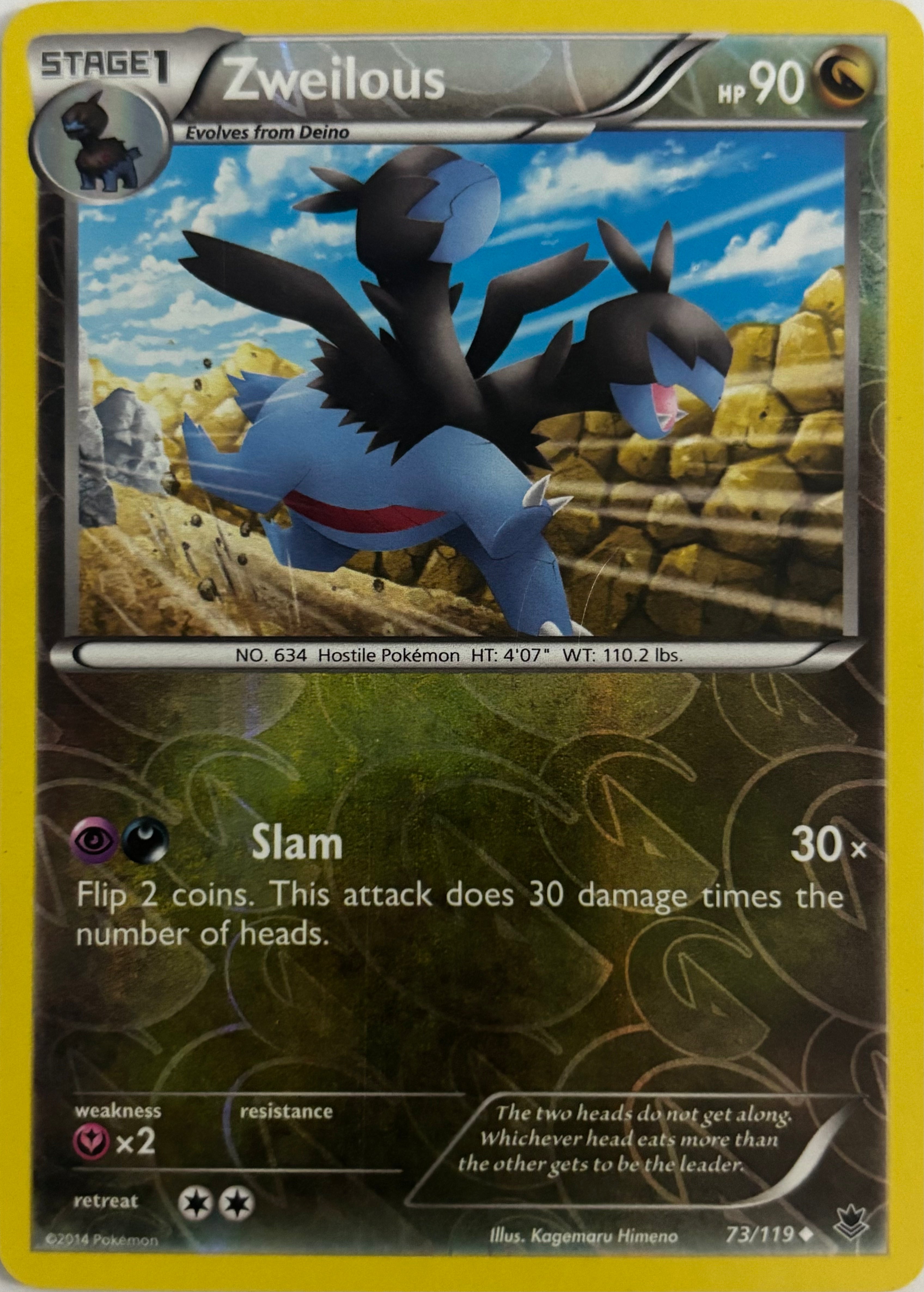 Pokemon Tcg Zweilous 73/119 Reverse