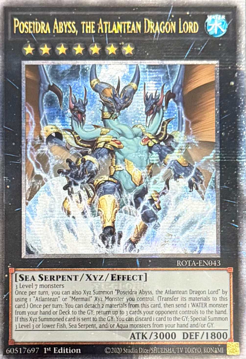 Yugioh! Poseidra Abyss The Atlantean Dragon Lord ROTA-EN043 Quarter Century