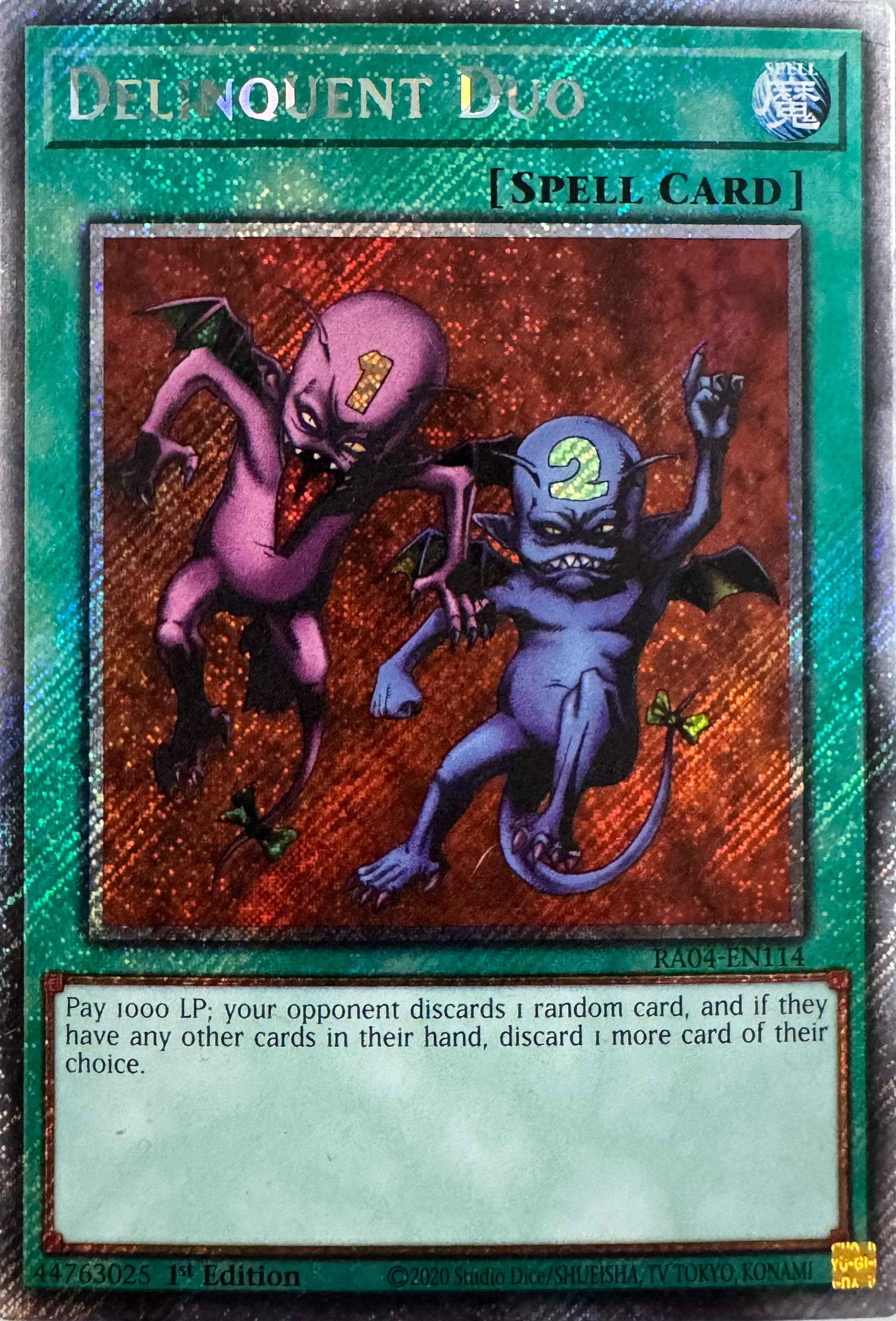 Yugioh! Delinquent Duo Ra04-en114 1st Edition Platinum