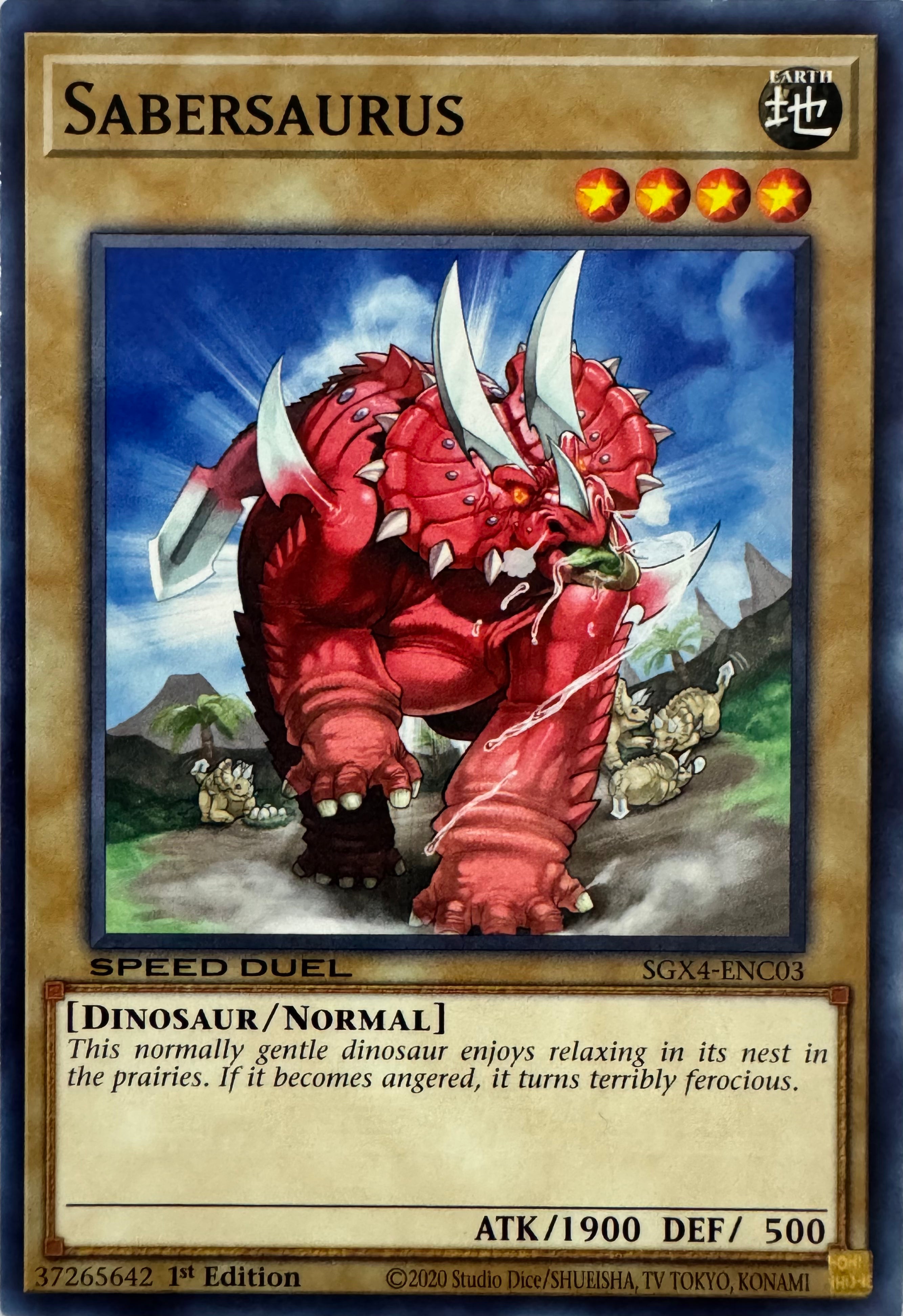 Yugioh! Sabersaurus Sgx4-enc03 1st Edition Speed Duel