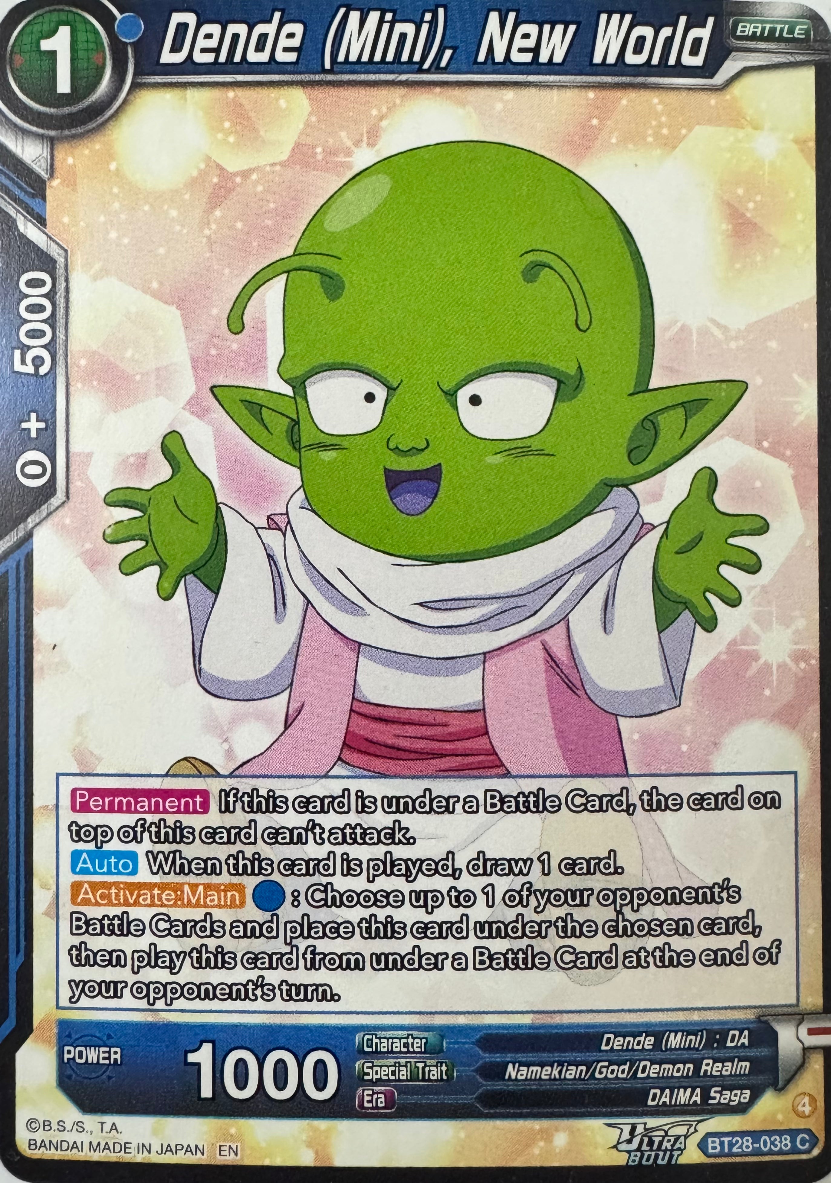 Dragon Ball Tcg Dende (Mini), New World Bt28-038