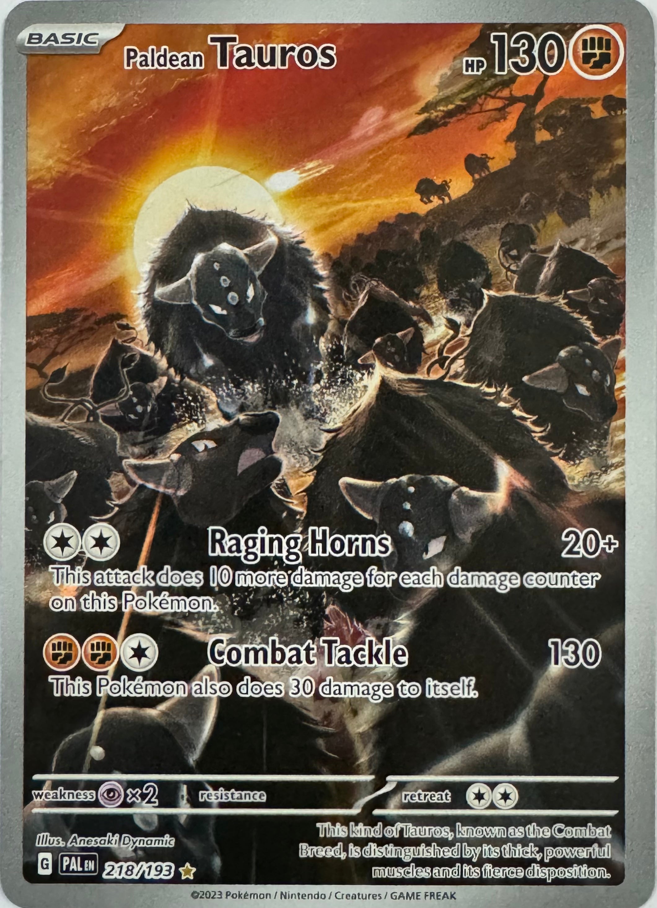 Pokemon Tcg Paldean Tauros 218/193