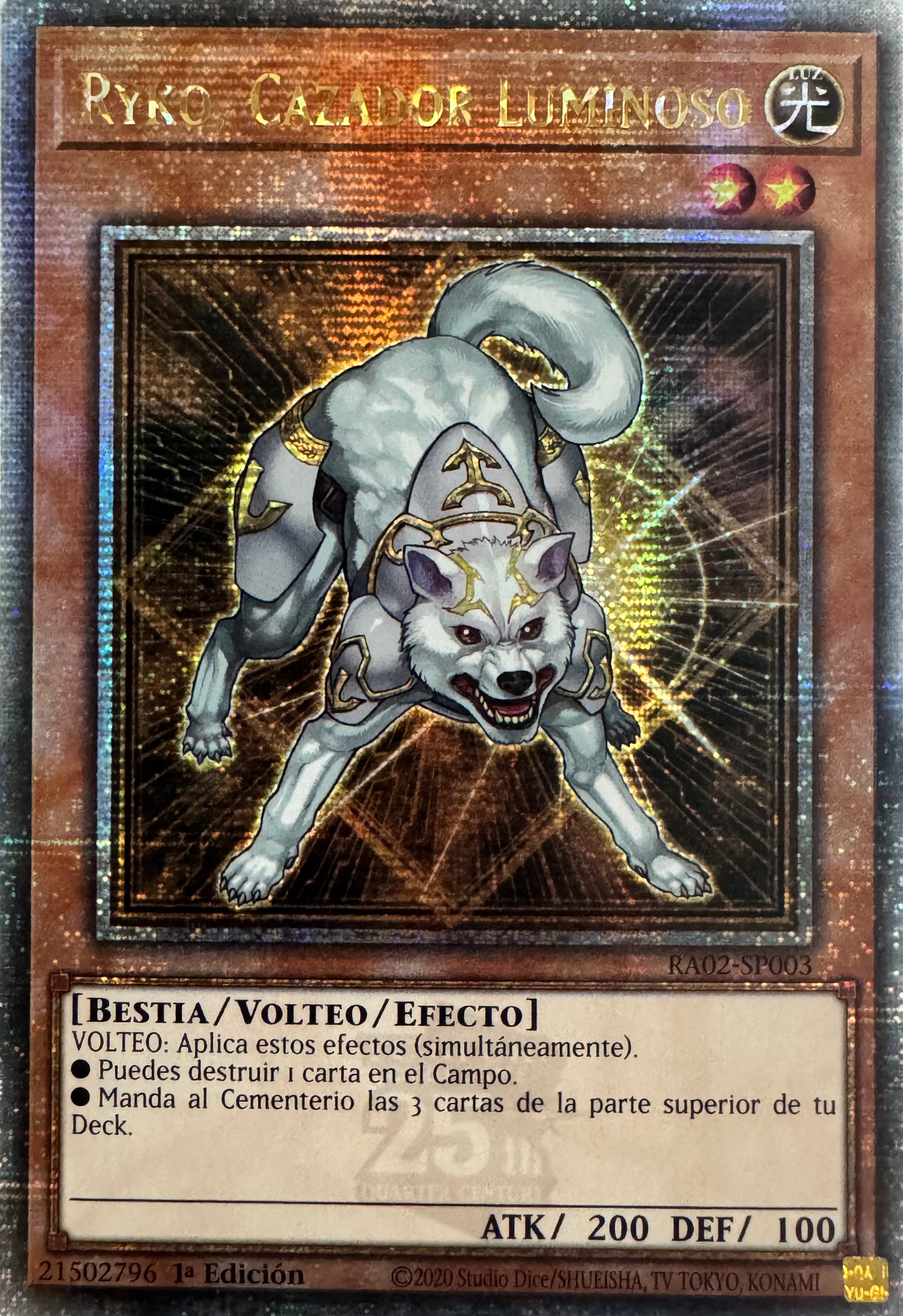 Yugioh! Ryko, Cazador Luminoso Ra02-sp003 1a Edición Quarter