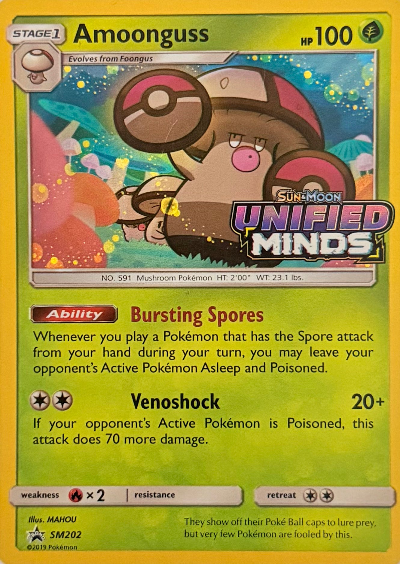 Pokemon Tcg Amoonguss SM208 Unified Minds Stamped