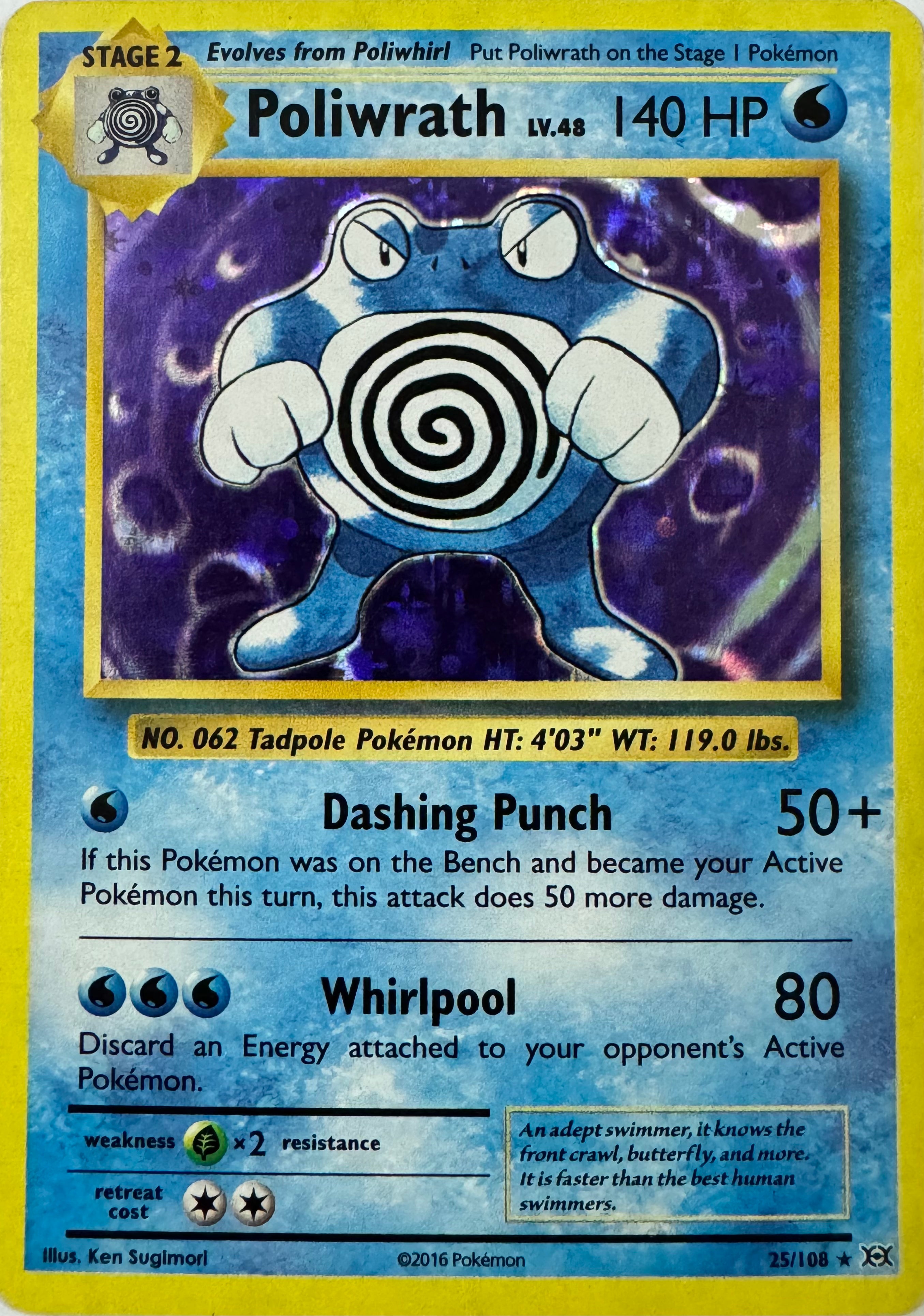 Pokemon Tcg Poliwrath 25/108 Holo